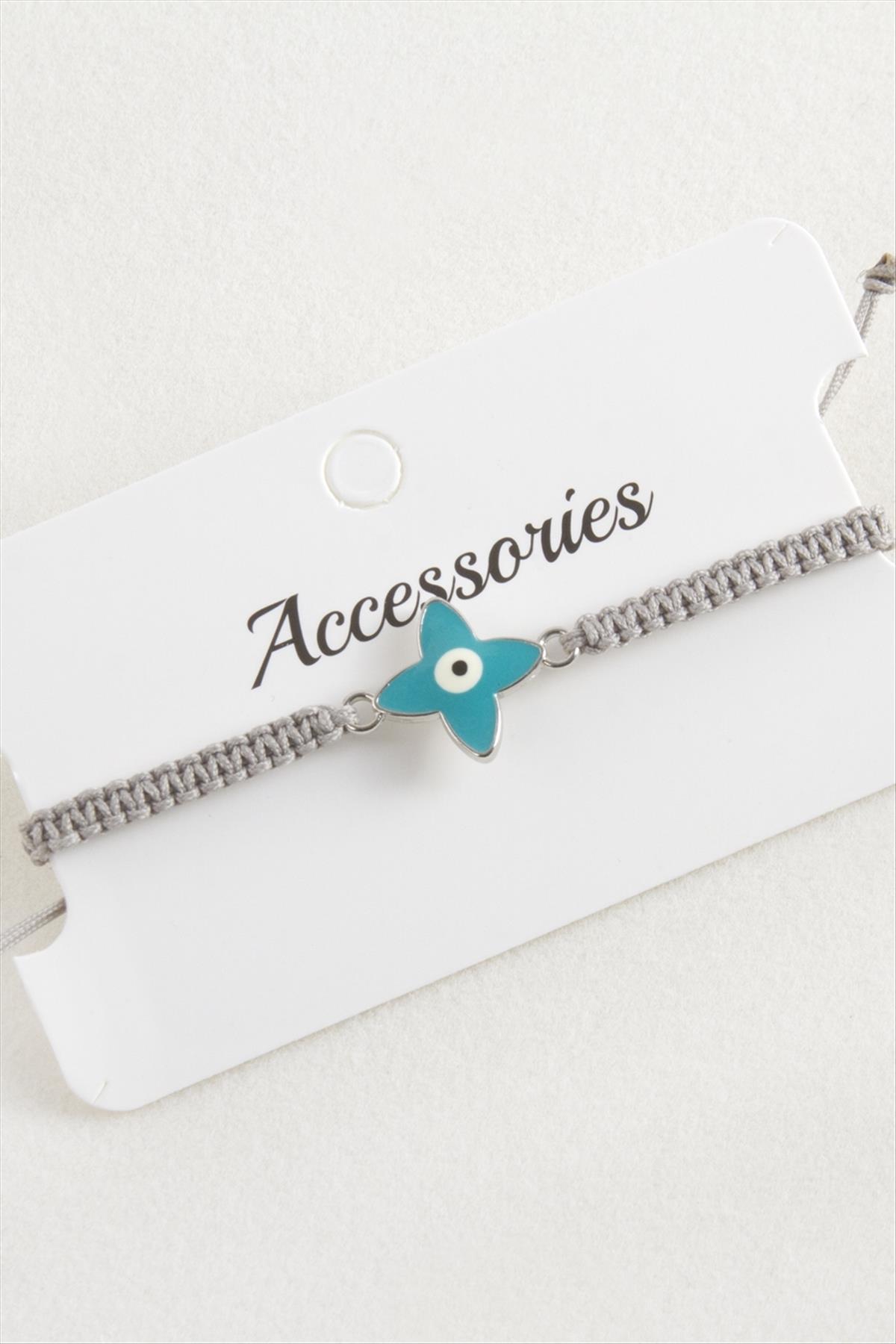 Çiçek Nazar Makrome Örgülü Bileklik