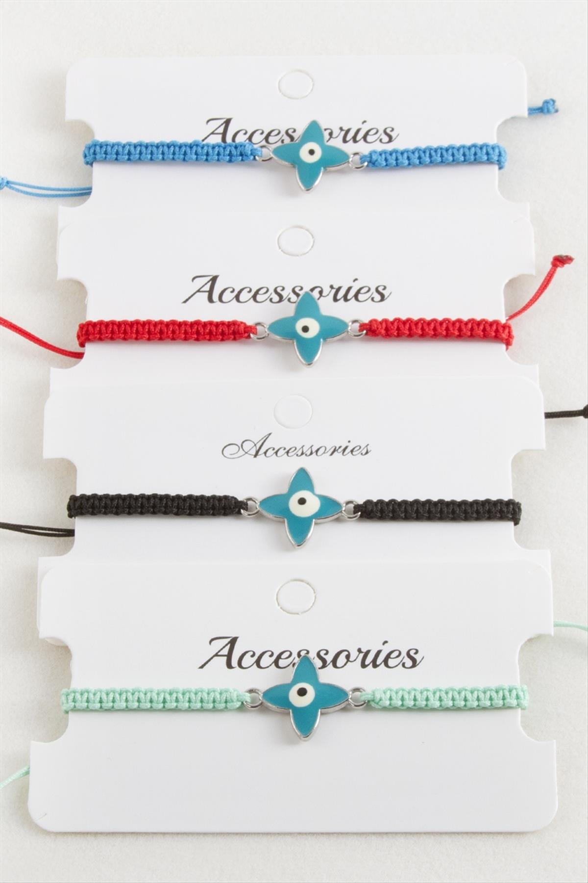 Çiçek Nazar Makrome Örgülü Bileklik