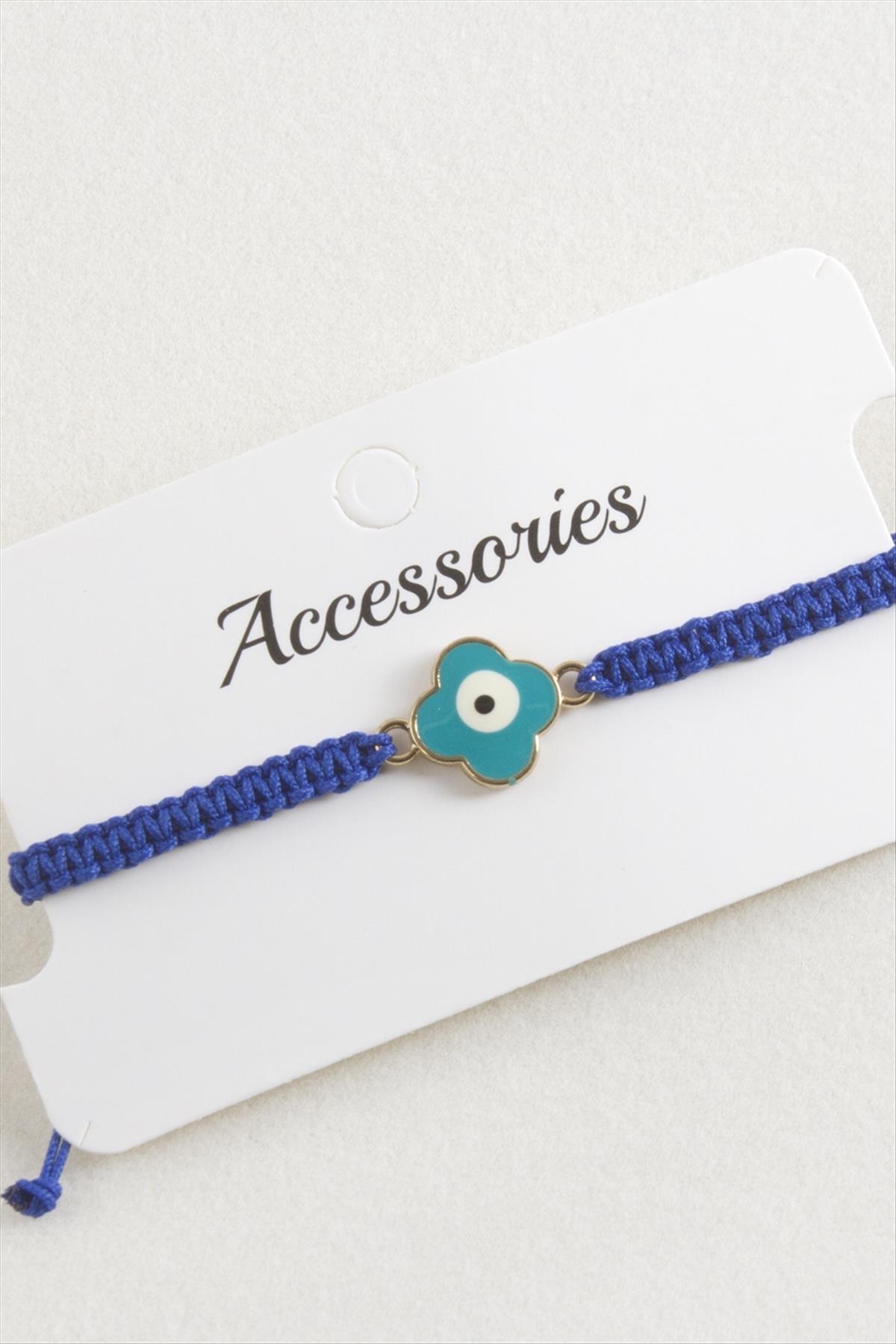 Çiçek Nazar Makrome Örgülü Bileklik