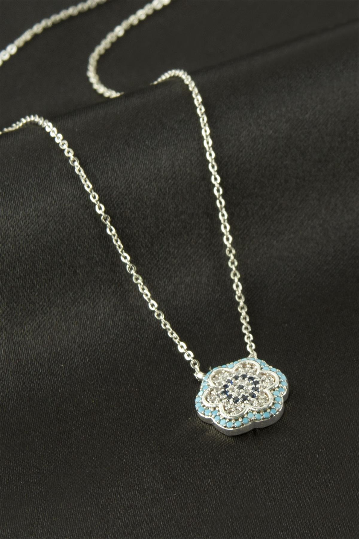 Çiçek Nazar Zirkon Taşlı Kolye