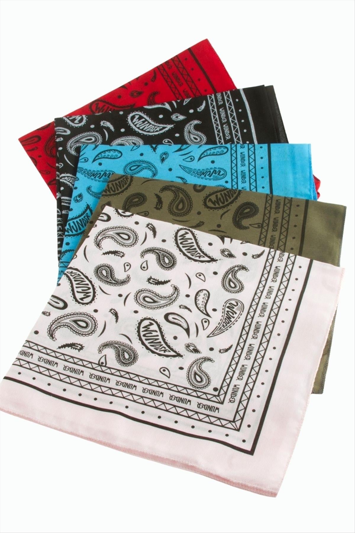 Çini Desenli Keten Bandana 50*50