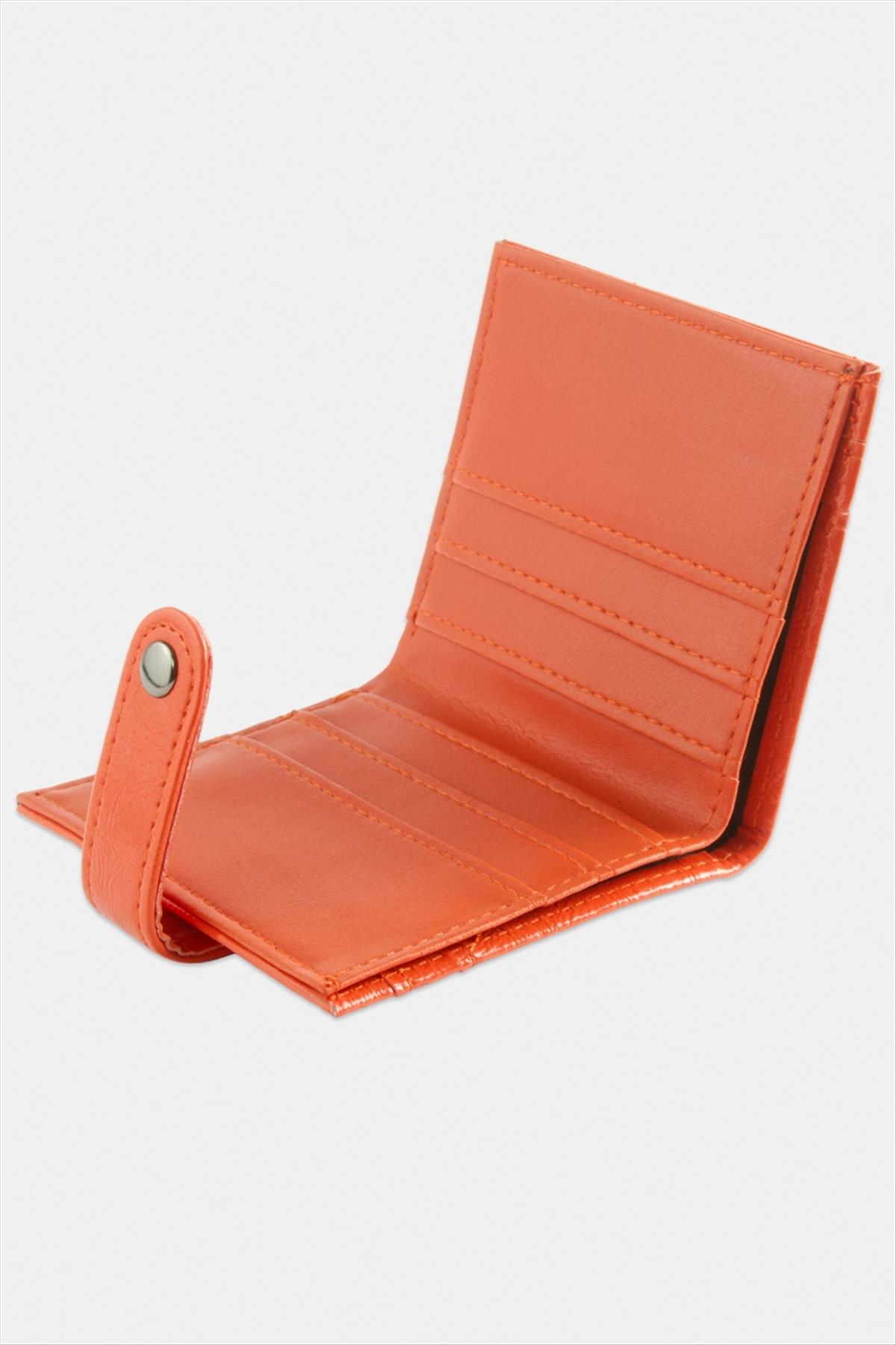 Çıtçıtlı Turuncu Cüzdan