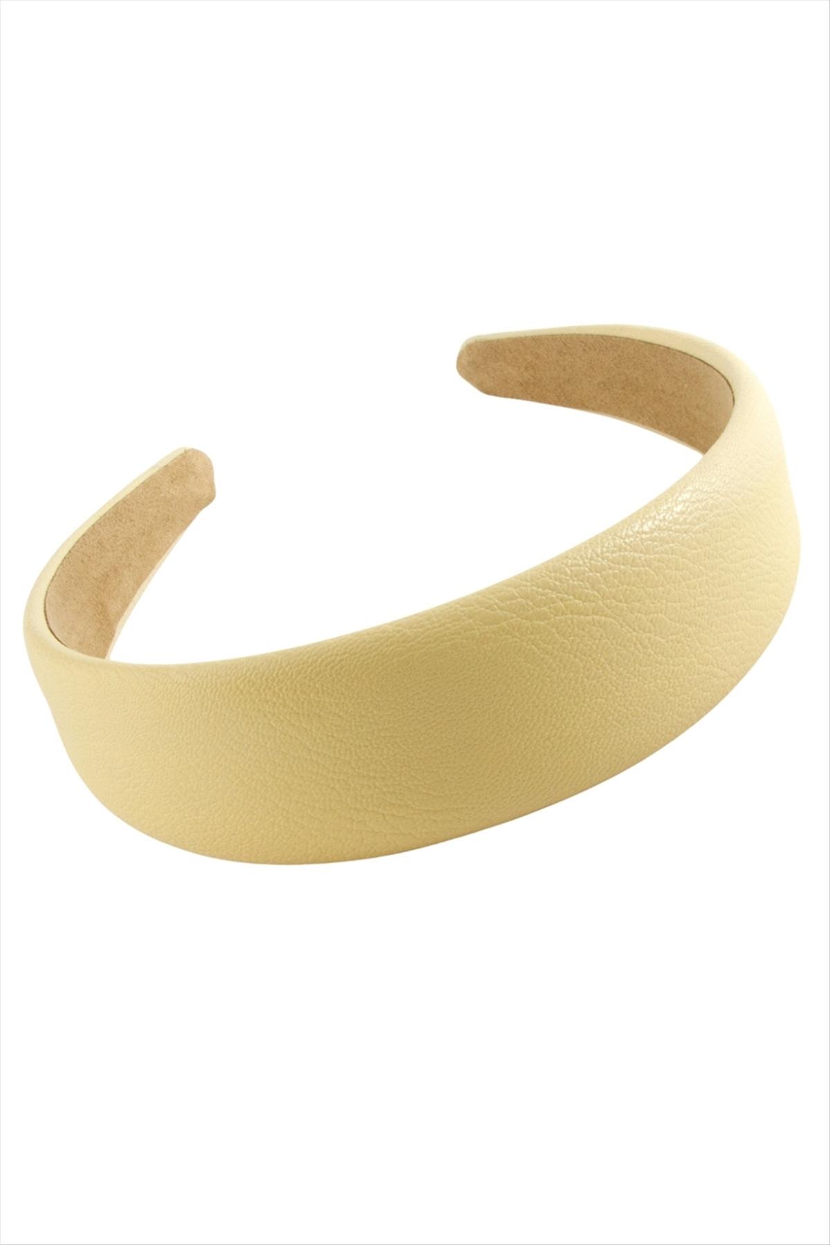 Çizgili Oval Deri Taç