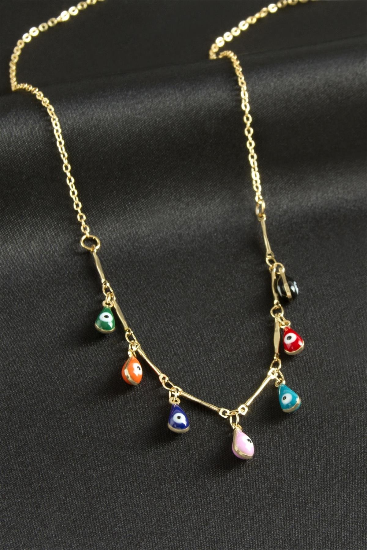 Damla Nazarlı Mineli Kolye