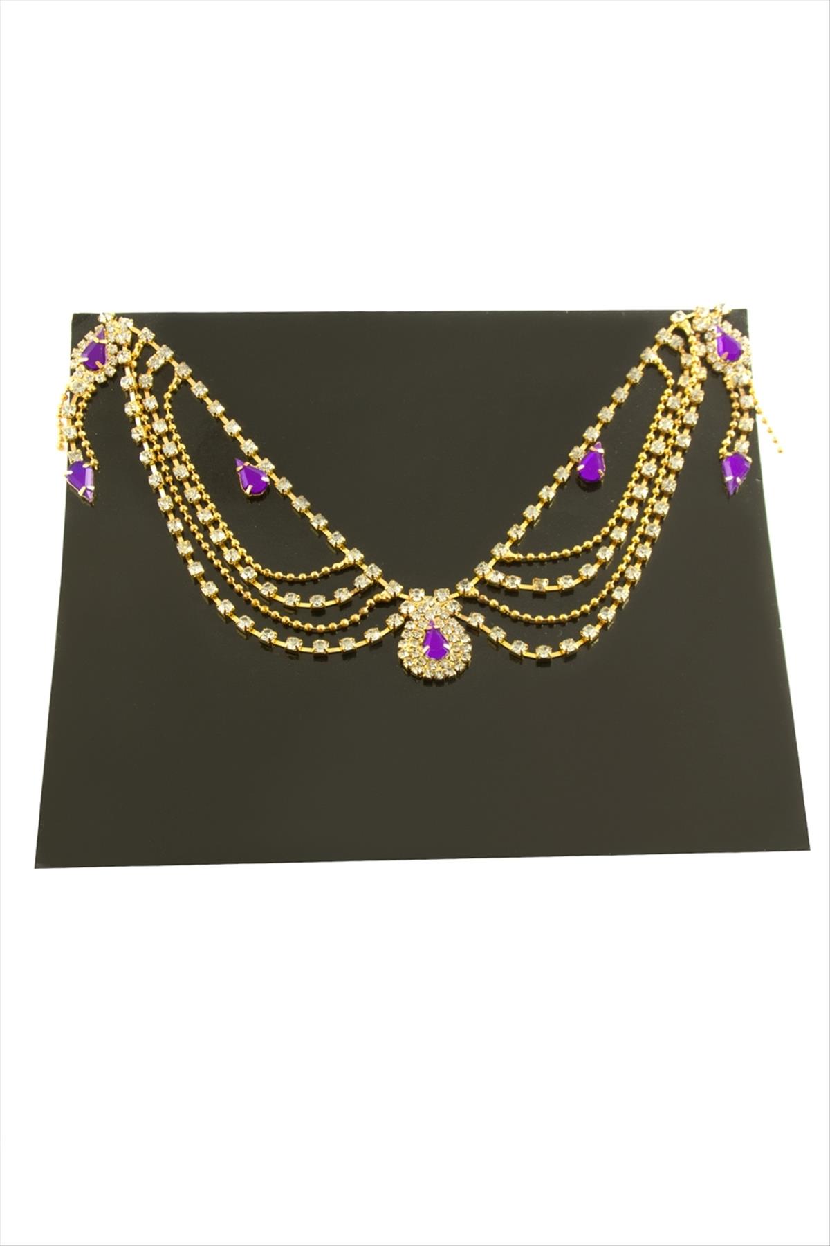 Damla Şerit Taşlı Alınlık