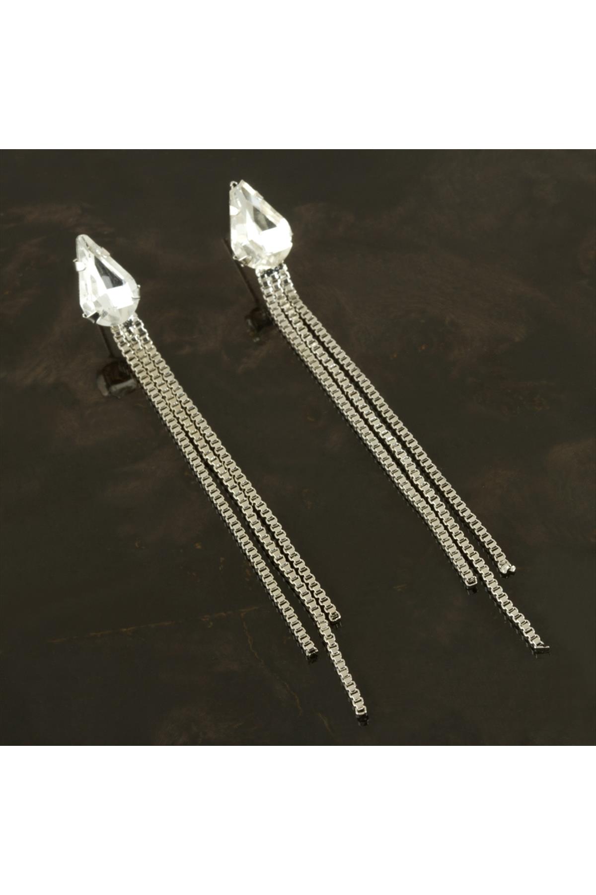 Damla Taşlı Lüks Kararmaz Küpe