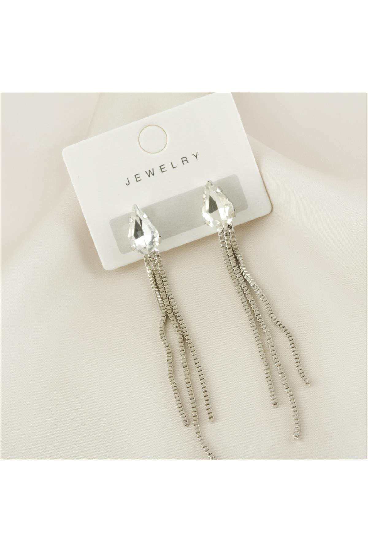 Damla Taşlı Lüks Kararmaz Küpe