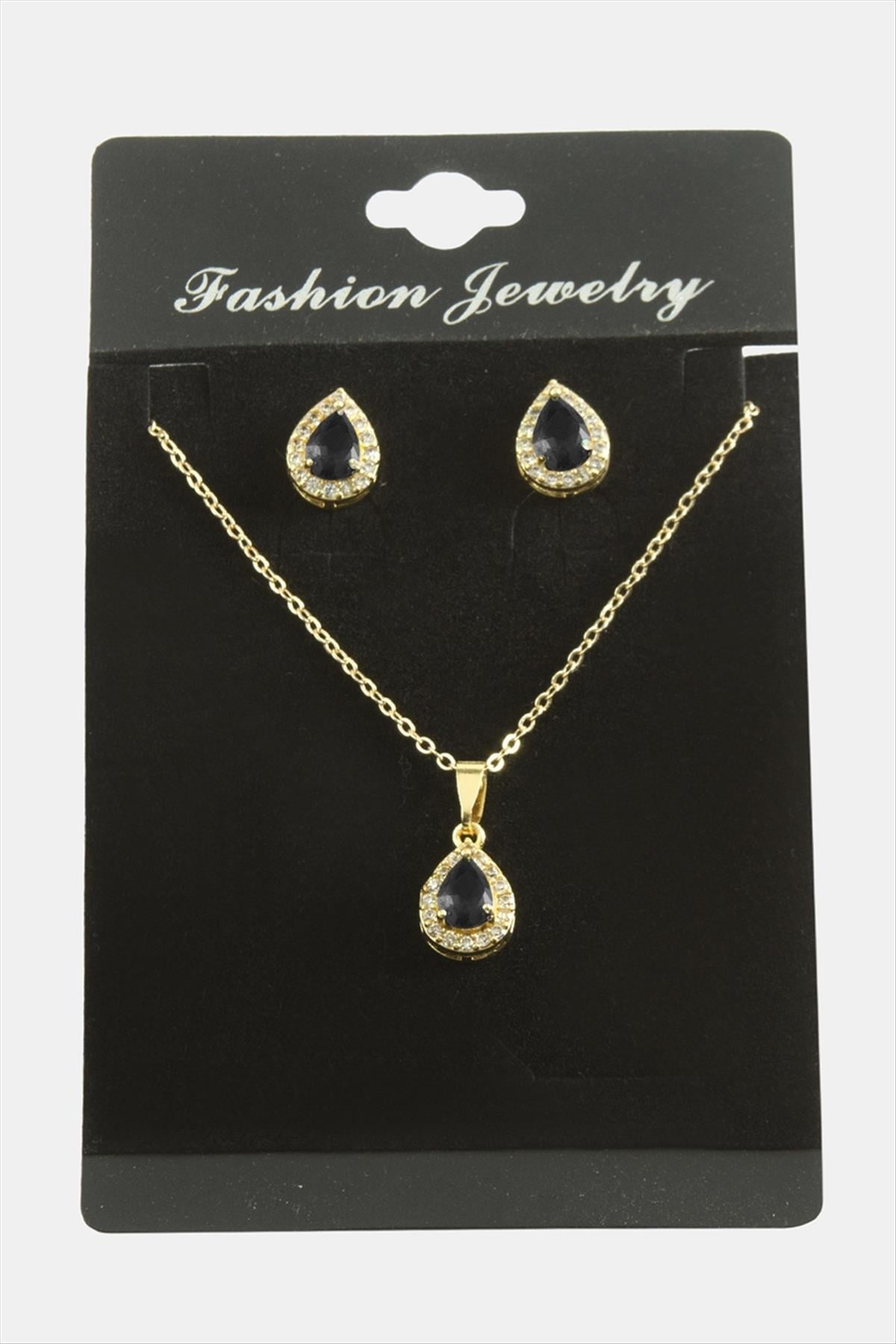 Damla Zirkon Taşlı Set Kolye