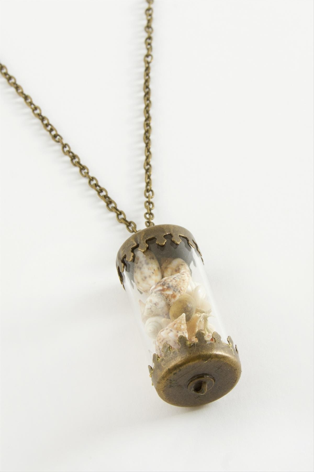 Deniz Kabuğu Fanus Canlı Kolye