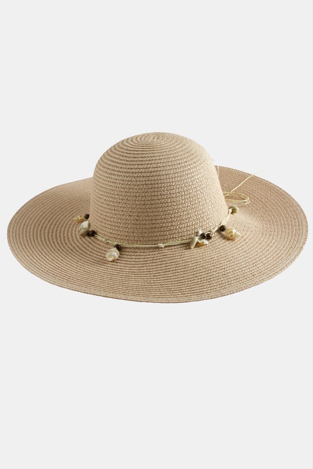Deniz Kabuğu Hasır Plaj Şapkası