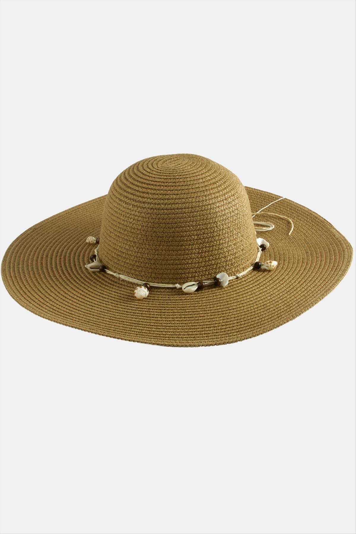 Deniz Kabuğu Hasır Plaj Şapkası