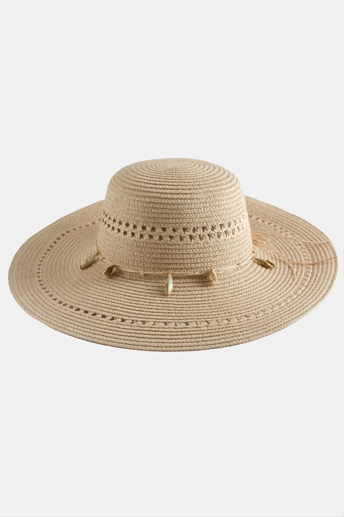 Deniz Kabuğu Hasır Şapka