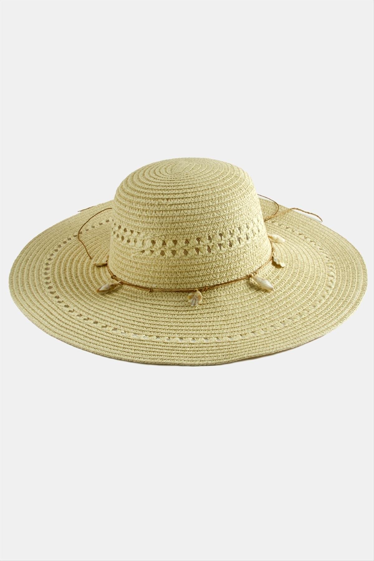 Deniz Kabuğu Hasır Şapka