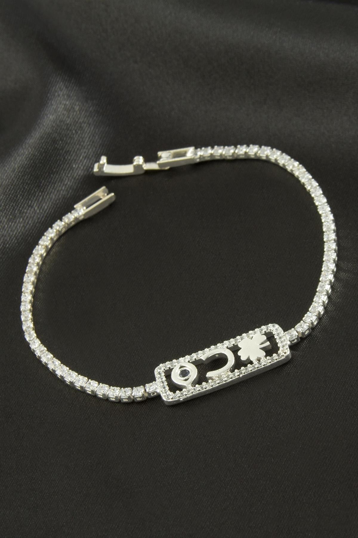 Dikdörgen Zirkon Taşlı Çocuk Bileklik 16 cm