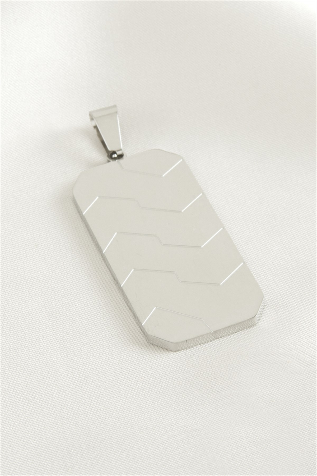 Dikdörtgen Çelik Kolye Ucu 2*4 cm