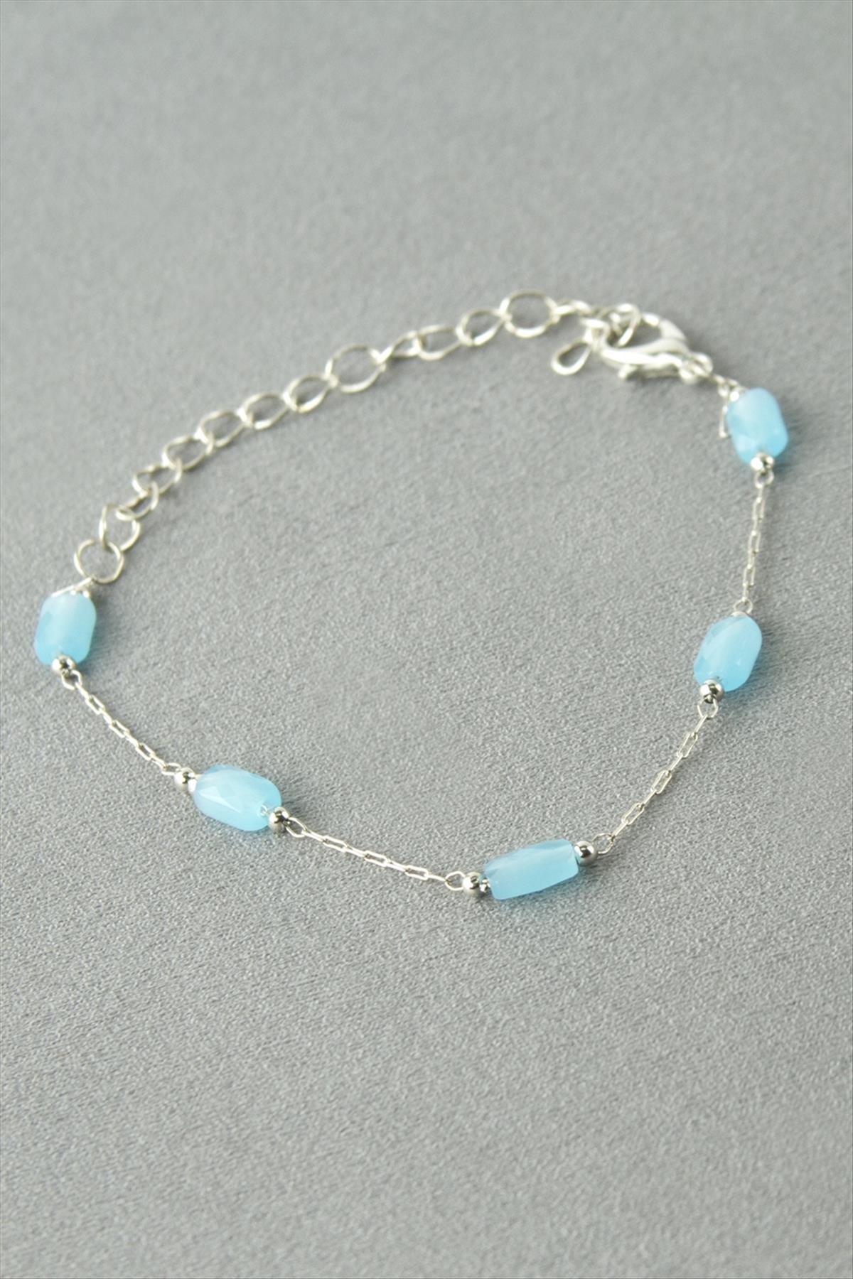 Dikdörtgen Kristal Taşlı Bileklik