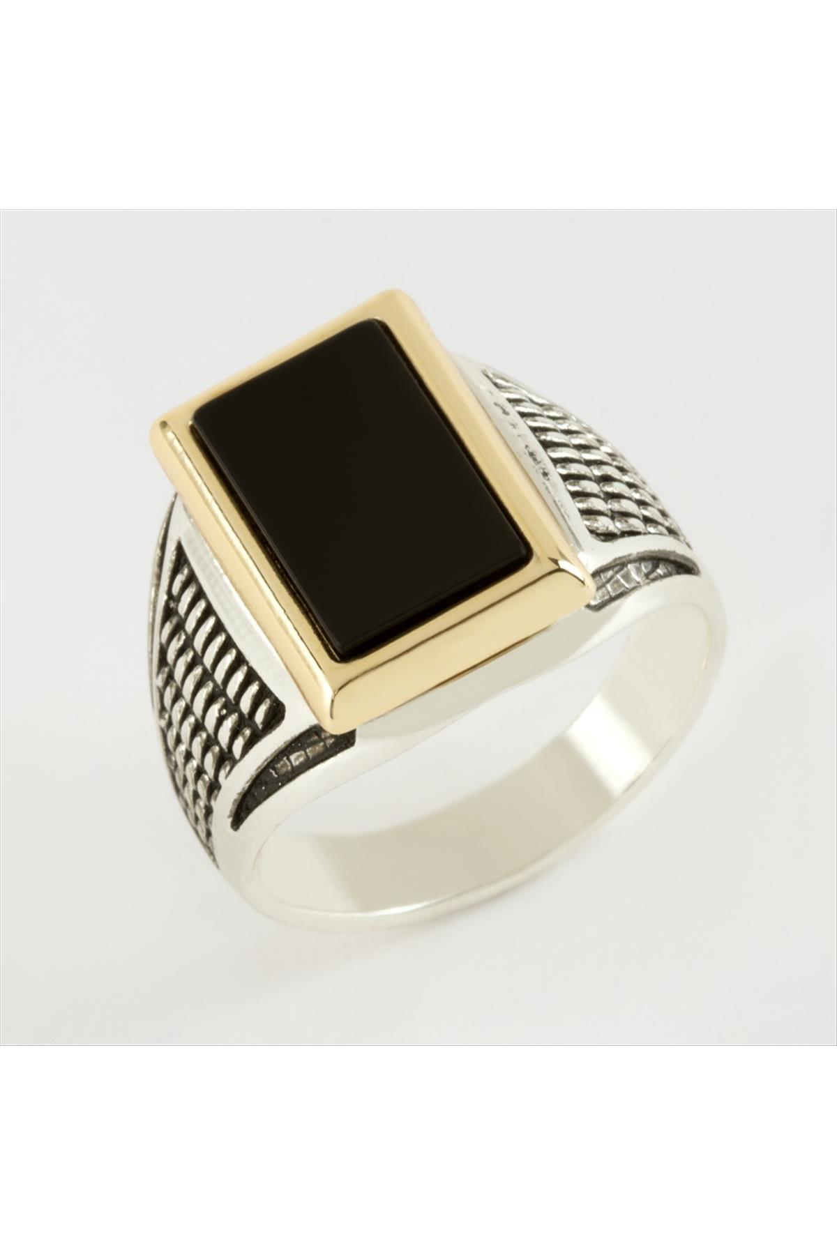 Dikdörtgen Metal Erkek Yüzük