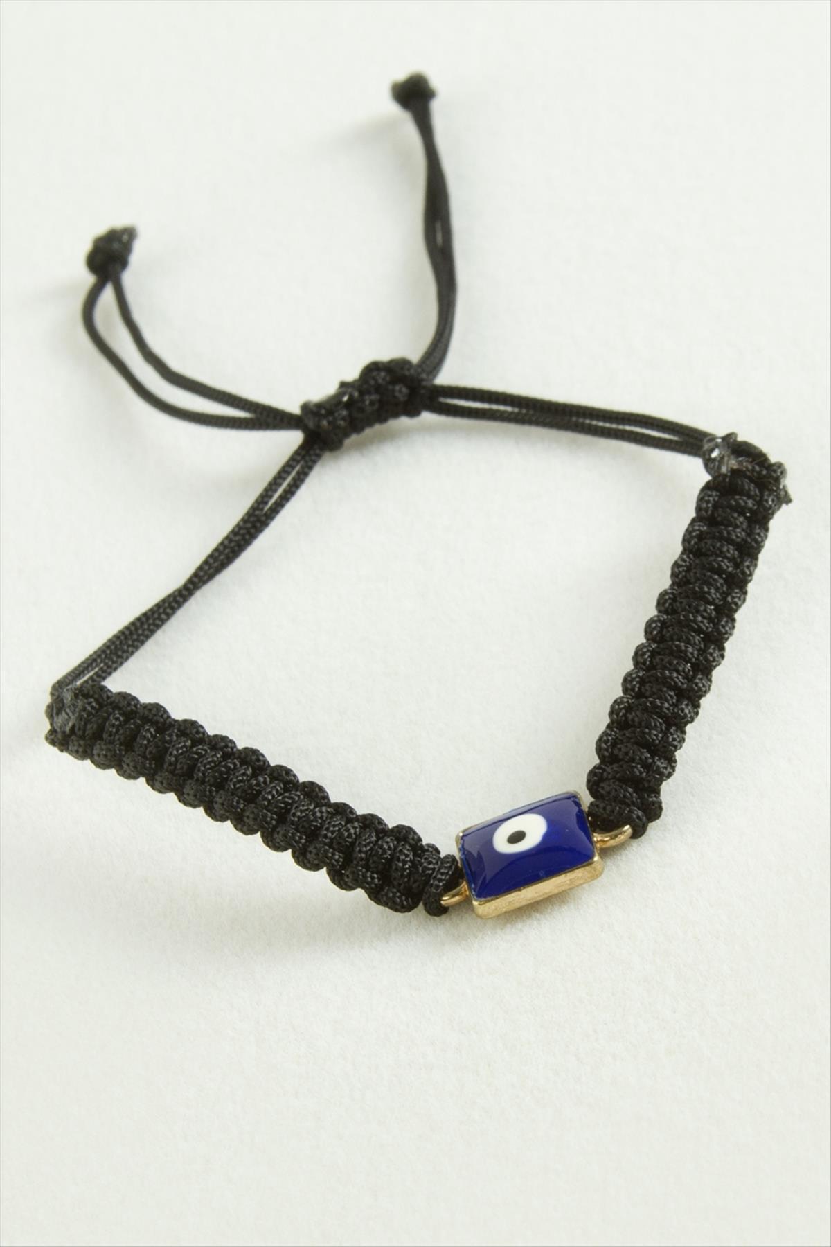 Dikdörtgen Nazar Makrome İp Bileklik