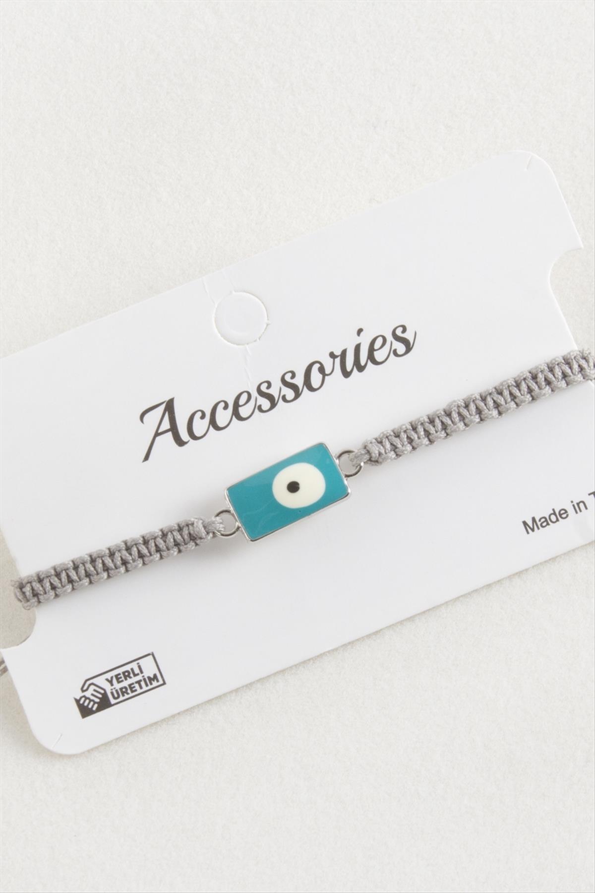 Dikdörtgen Nazar Makrome Örgülü Bileklik