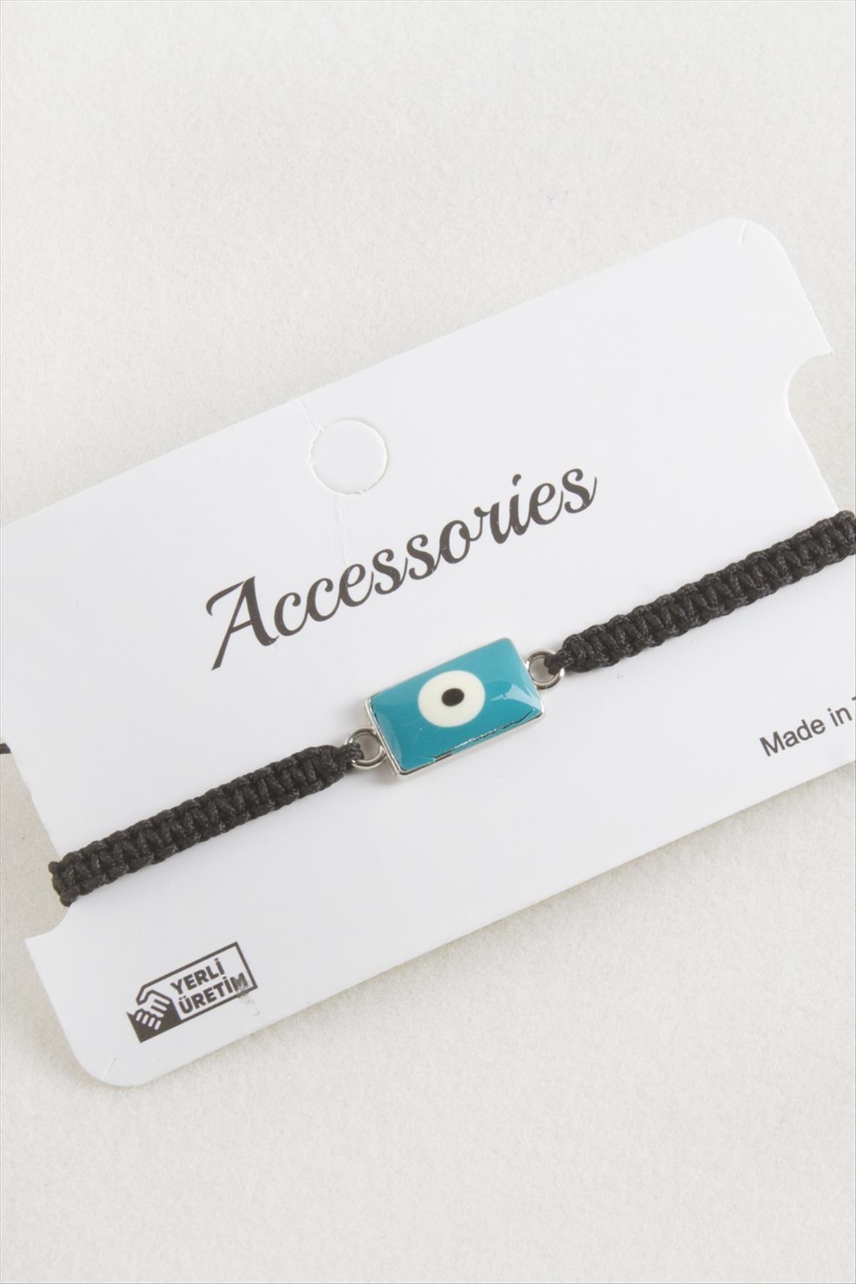 Dikdörtgen Nazar Makrome Örgülü Bileklik