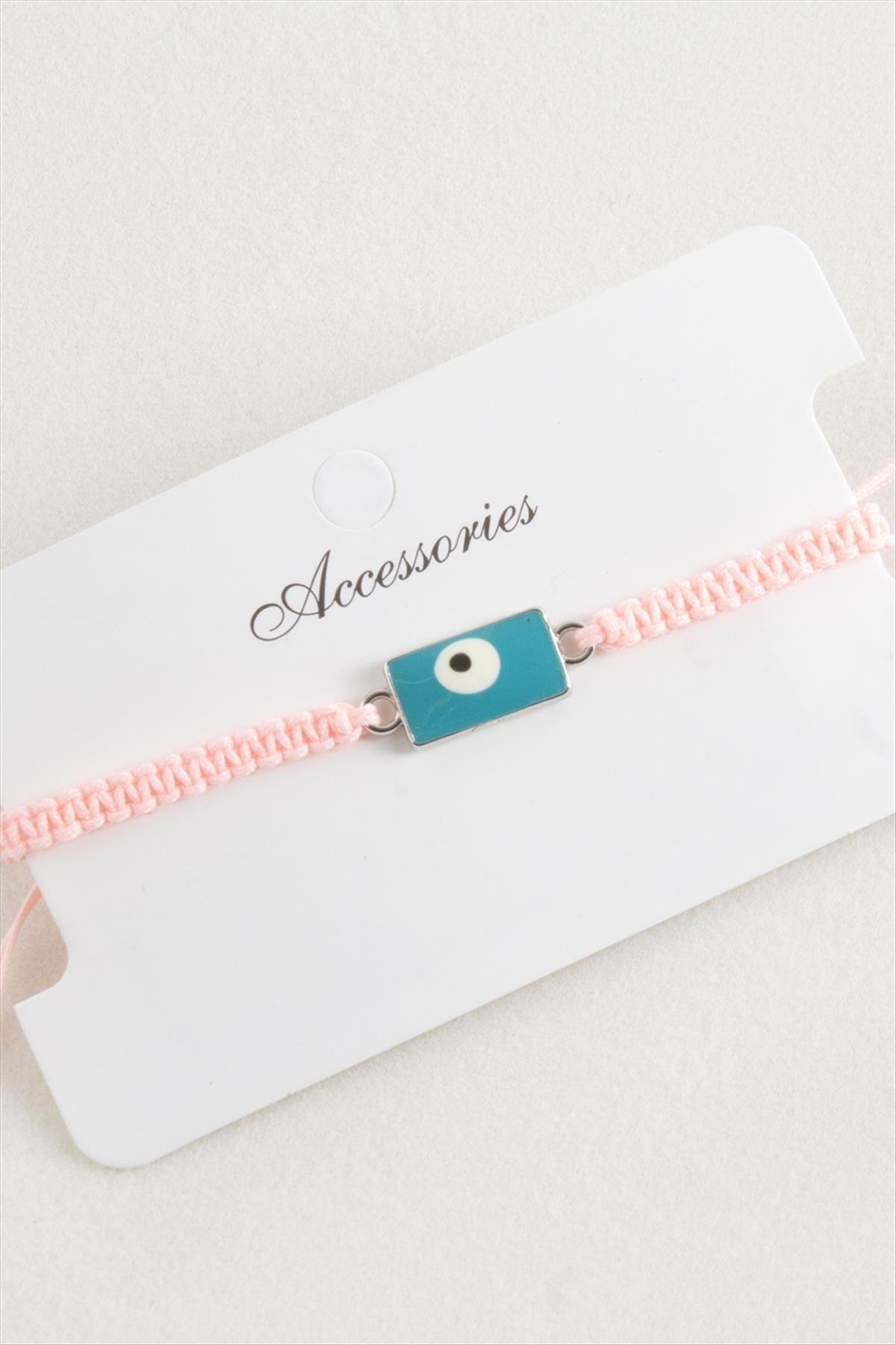 Dikdörtgen Nazar Makrome Örgülü Bileklik