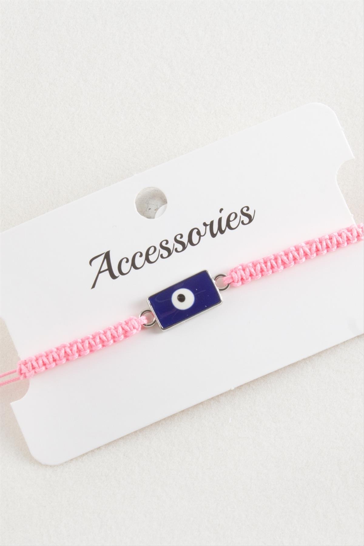 Dikdörtgen Nazar Makrome Örgülü Bileklik