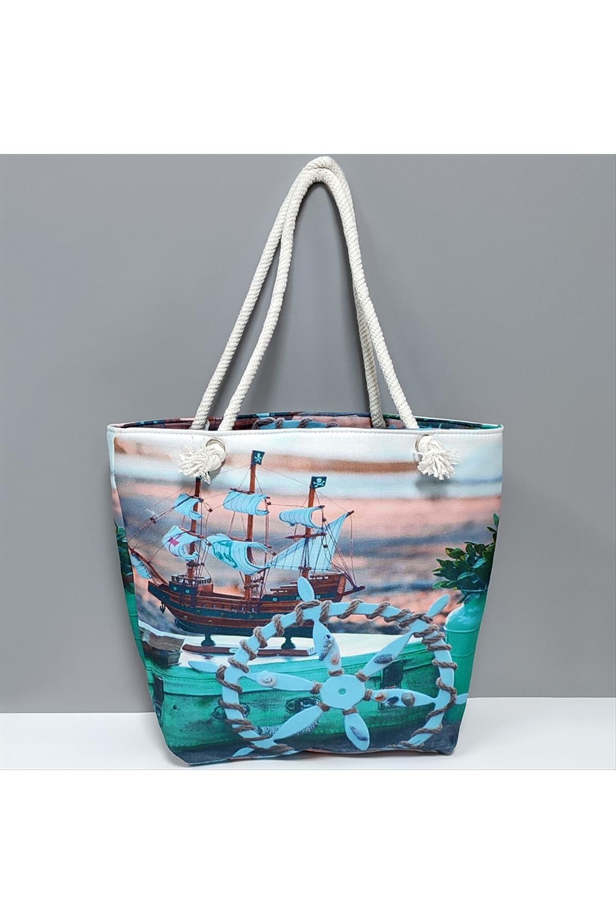 Dümen Desenli Plaj Çantası