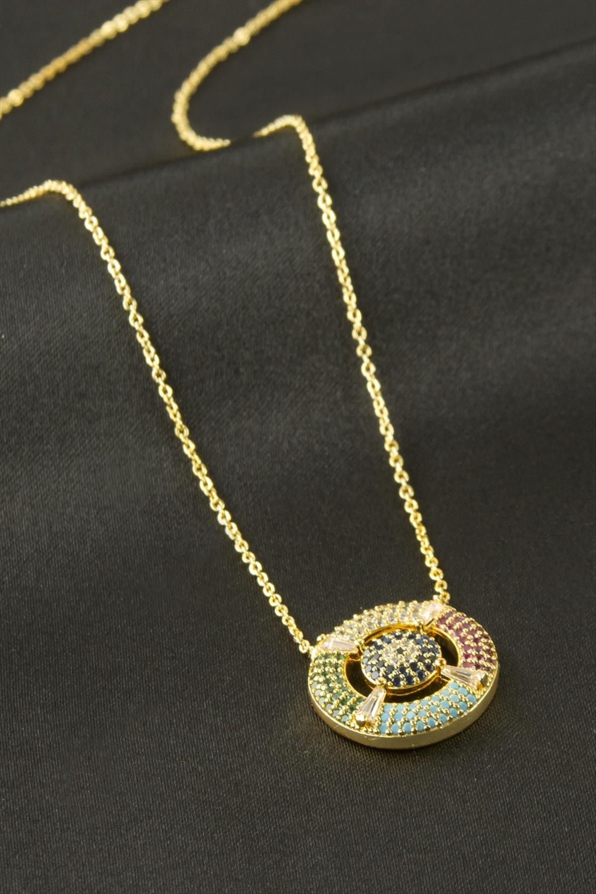 Dümen Zirkon Taşlı Kolye