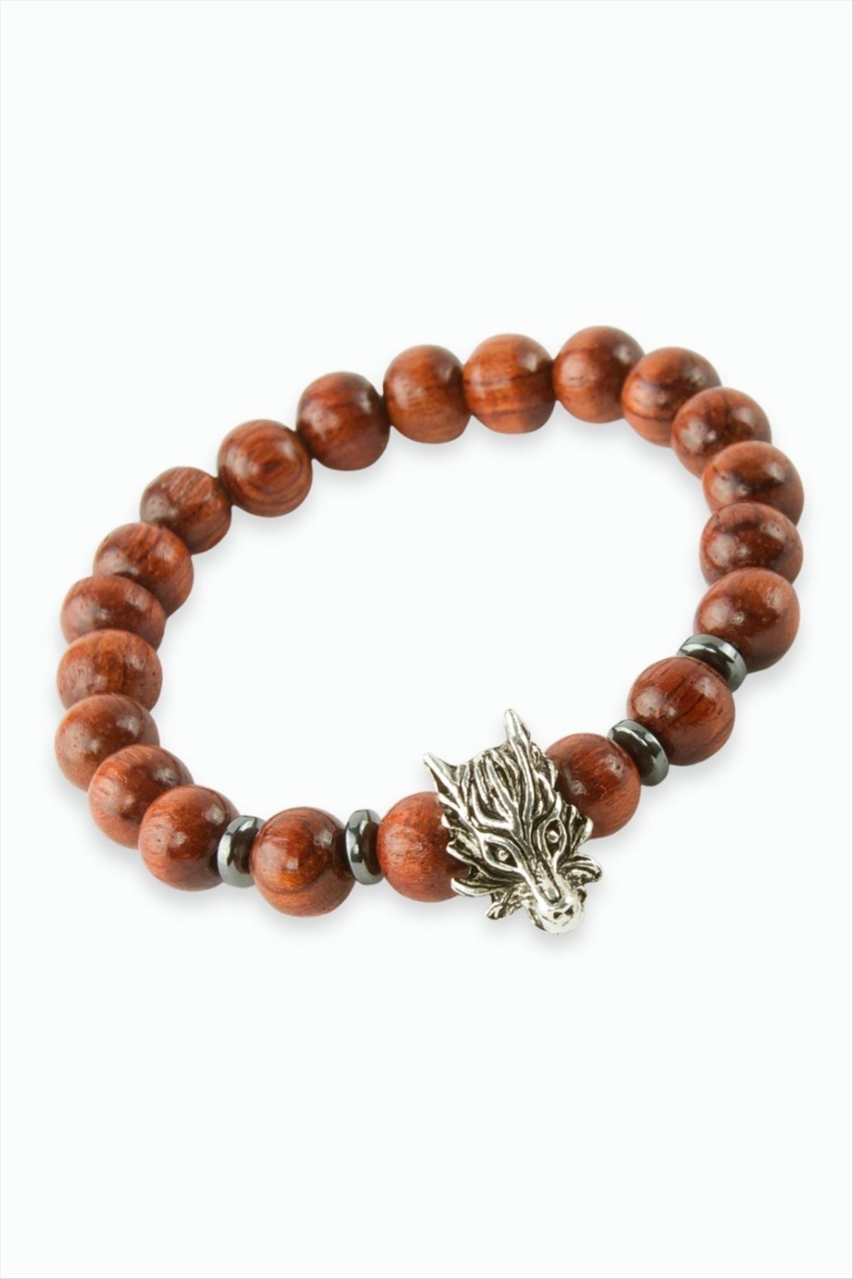 Ejderha Hematit Bambu Ahşap Bileklik 8 mm