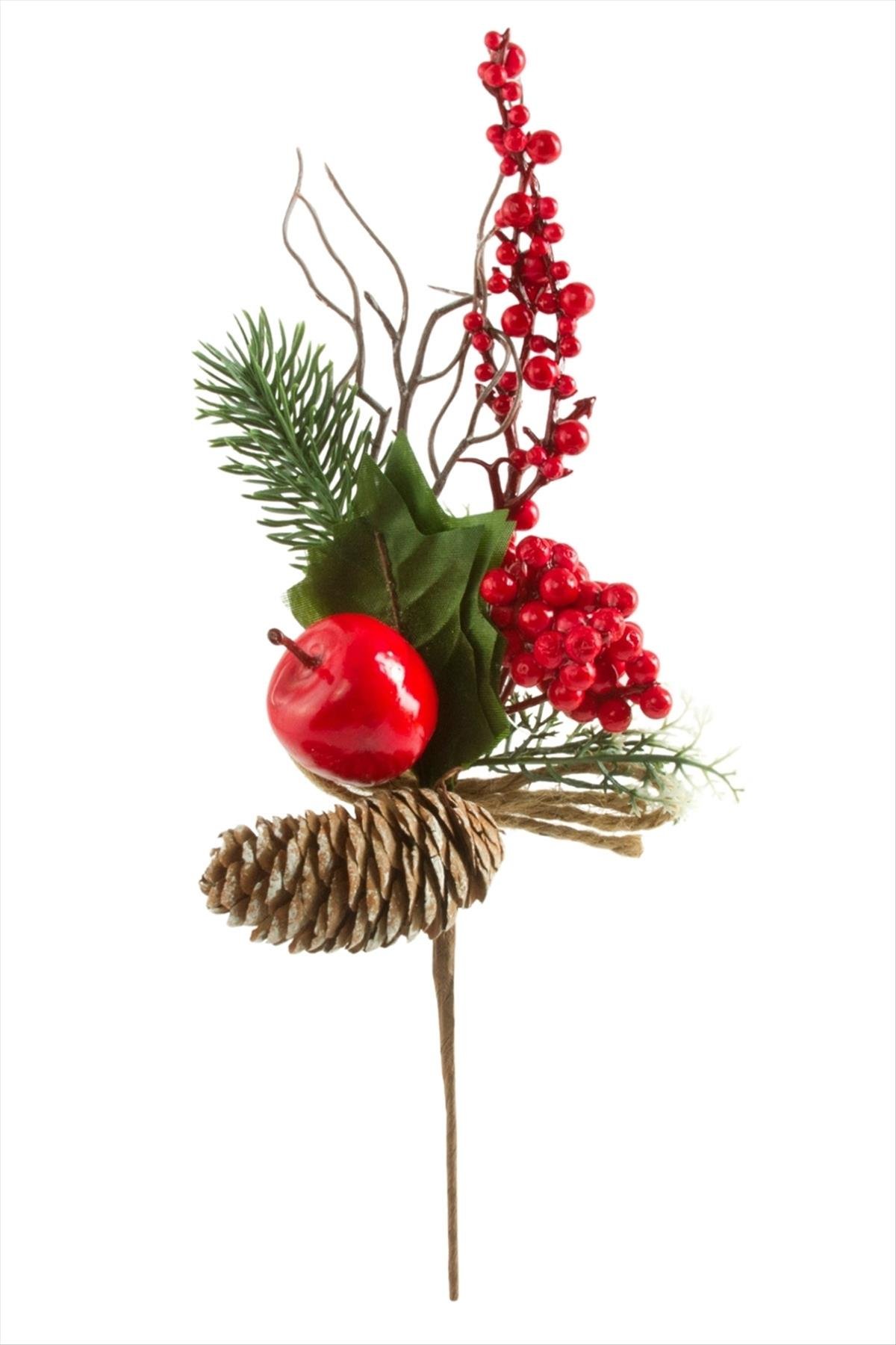 Elma Kozalak Çamlı Kokina Yılbaşı Süsü 30 cm