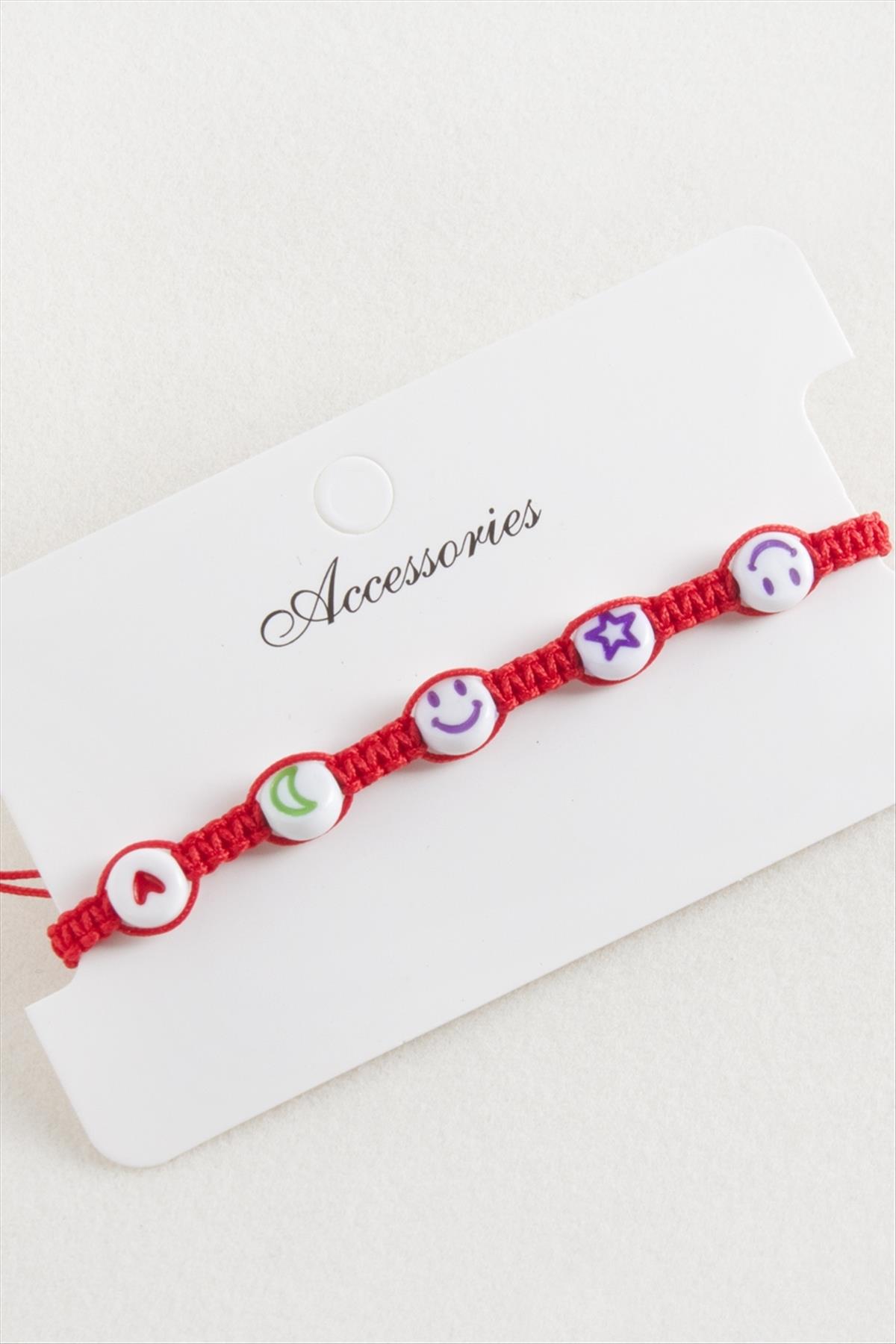 Emoji Makrome Örgülü Bileklik