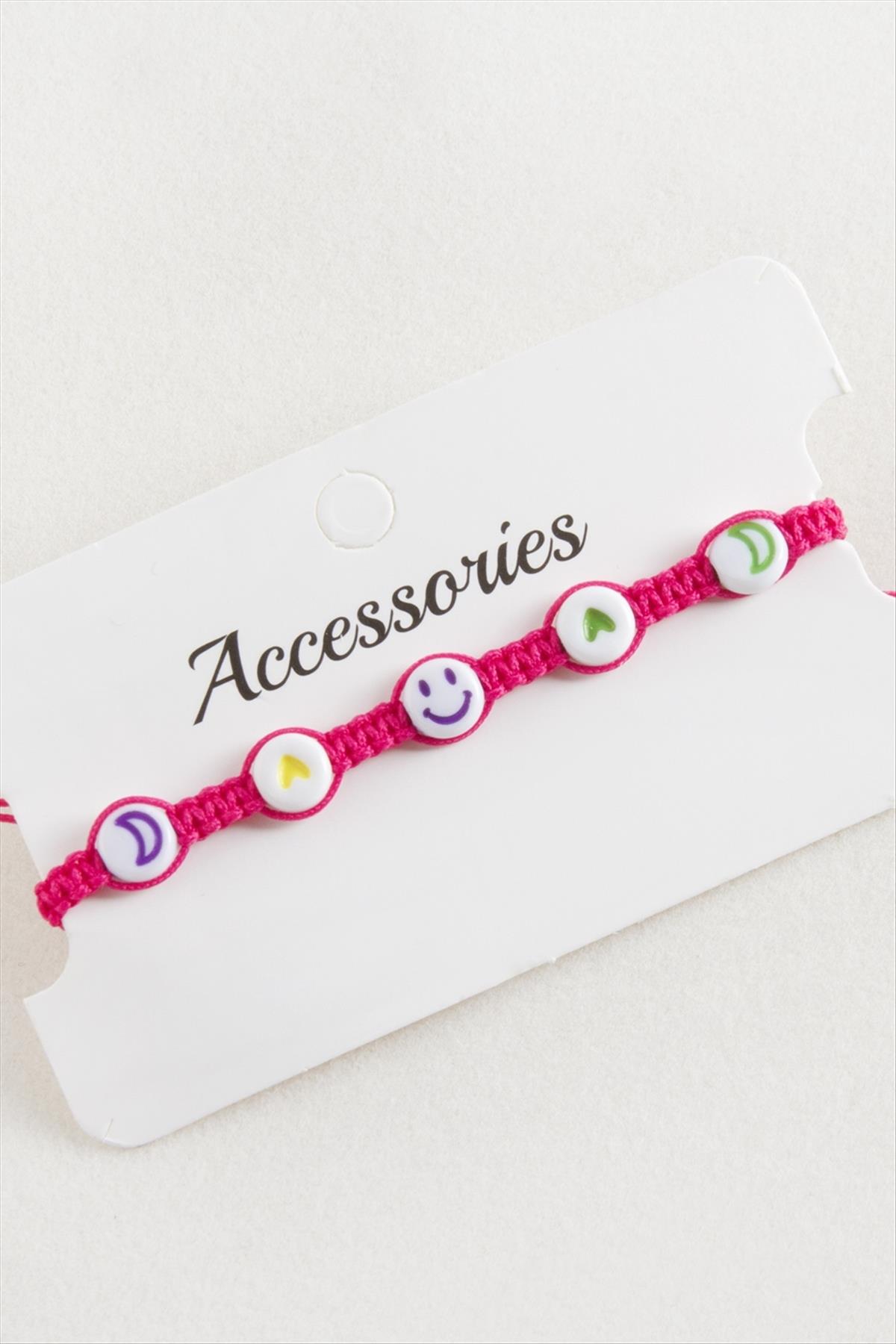 Emoji Makrome Örgülü Bileklik