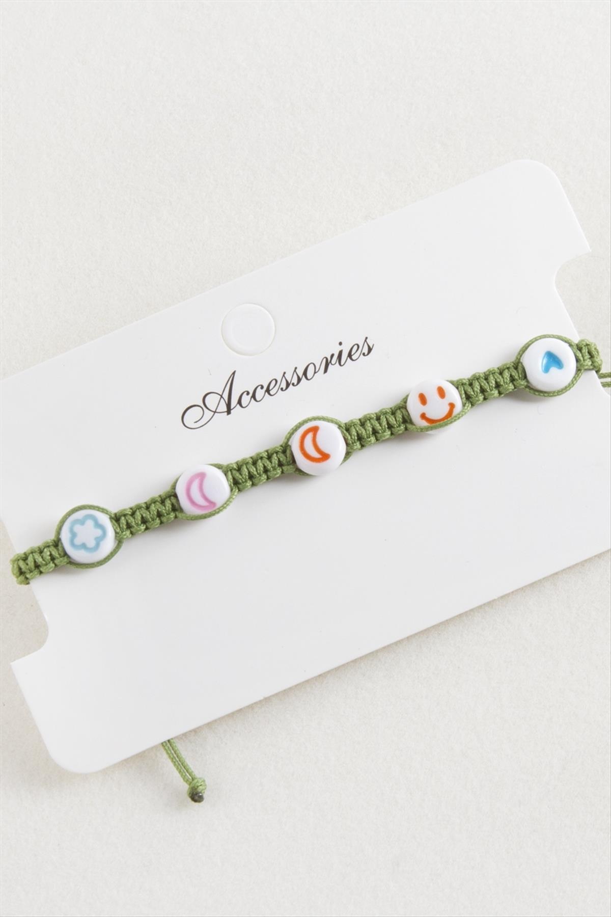 Emoji Makrome Örgülü Bileklik