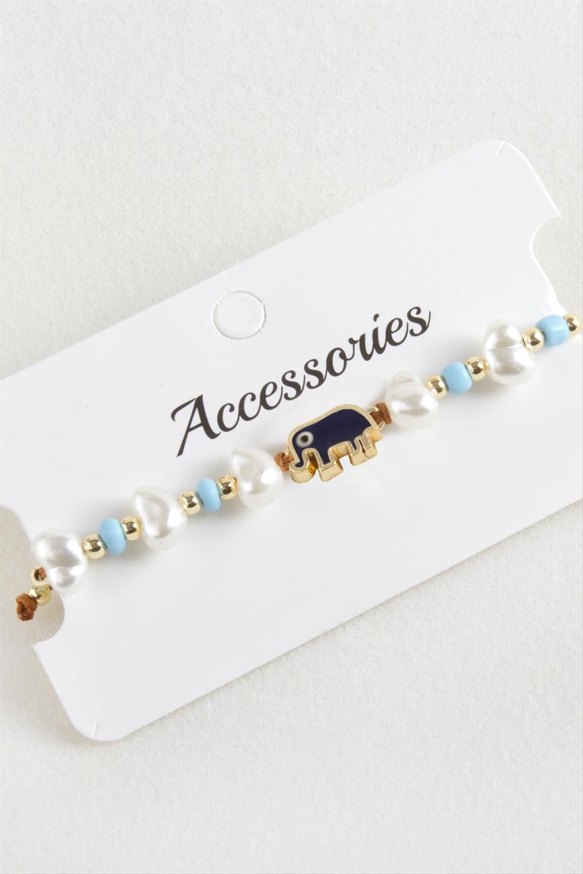 Fil Boncuk İnci Makrome İp Bileklik