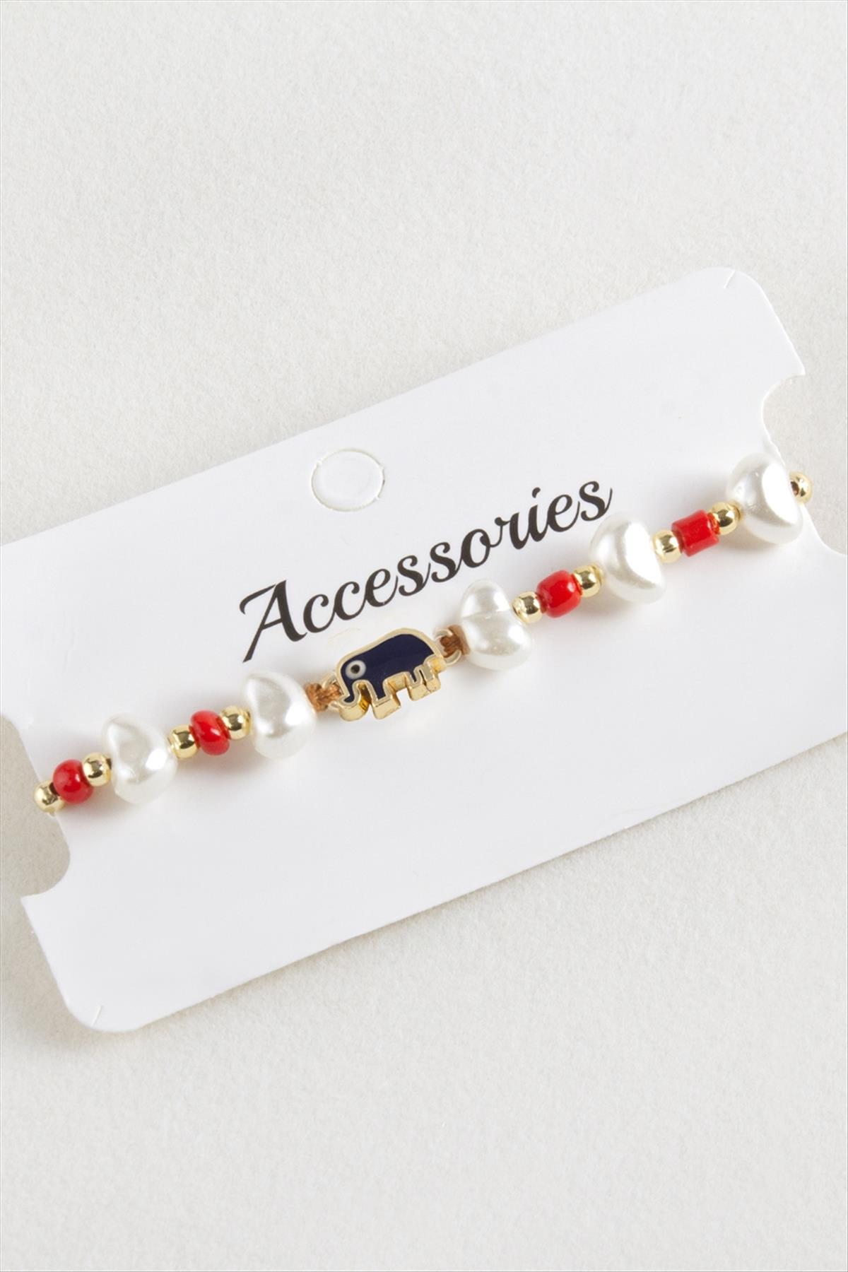 Fil Boncuk İnci Makrome İp Bileklik