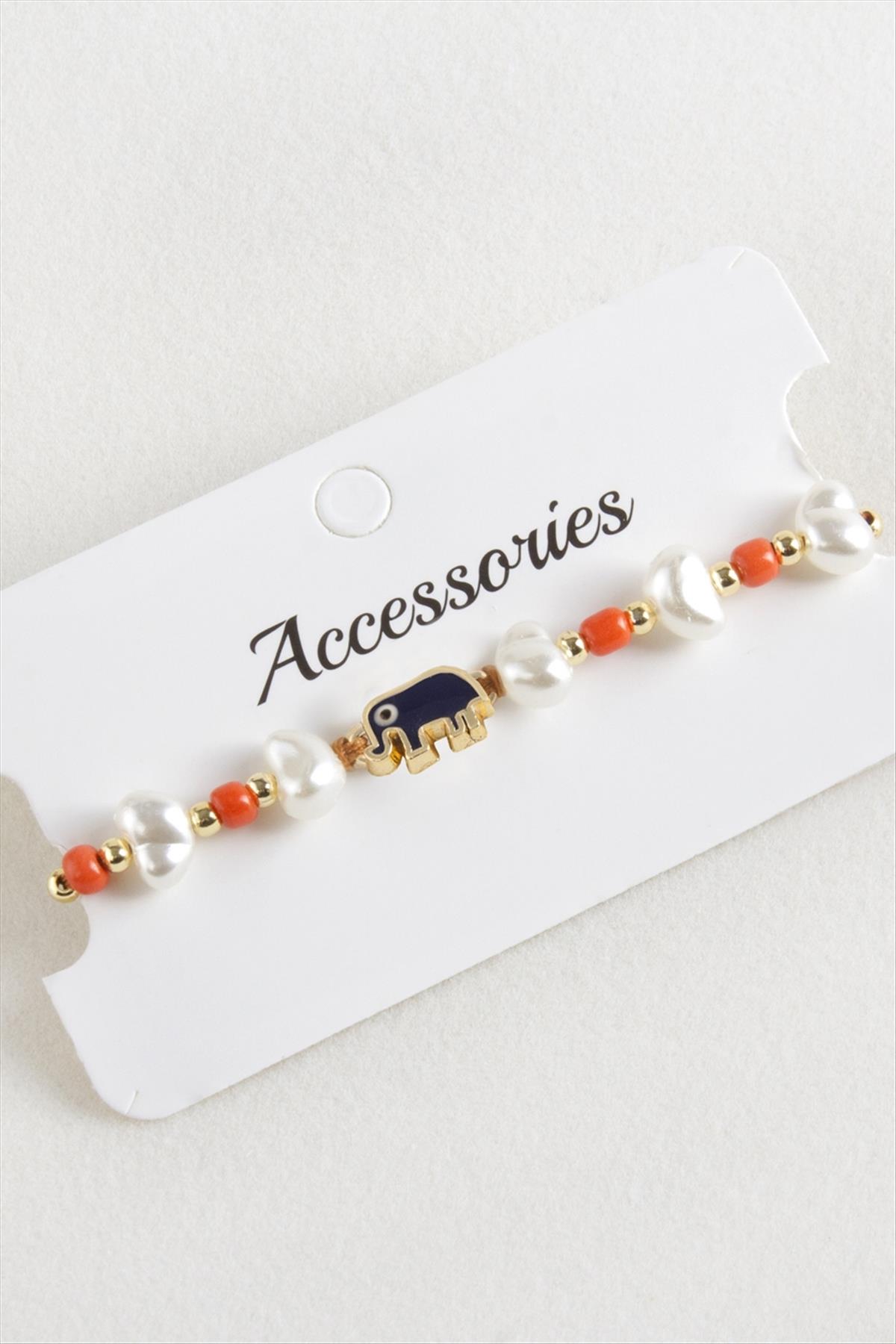 Fil Boncuk İnci Makrome İp Bileklik