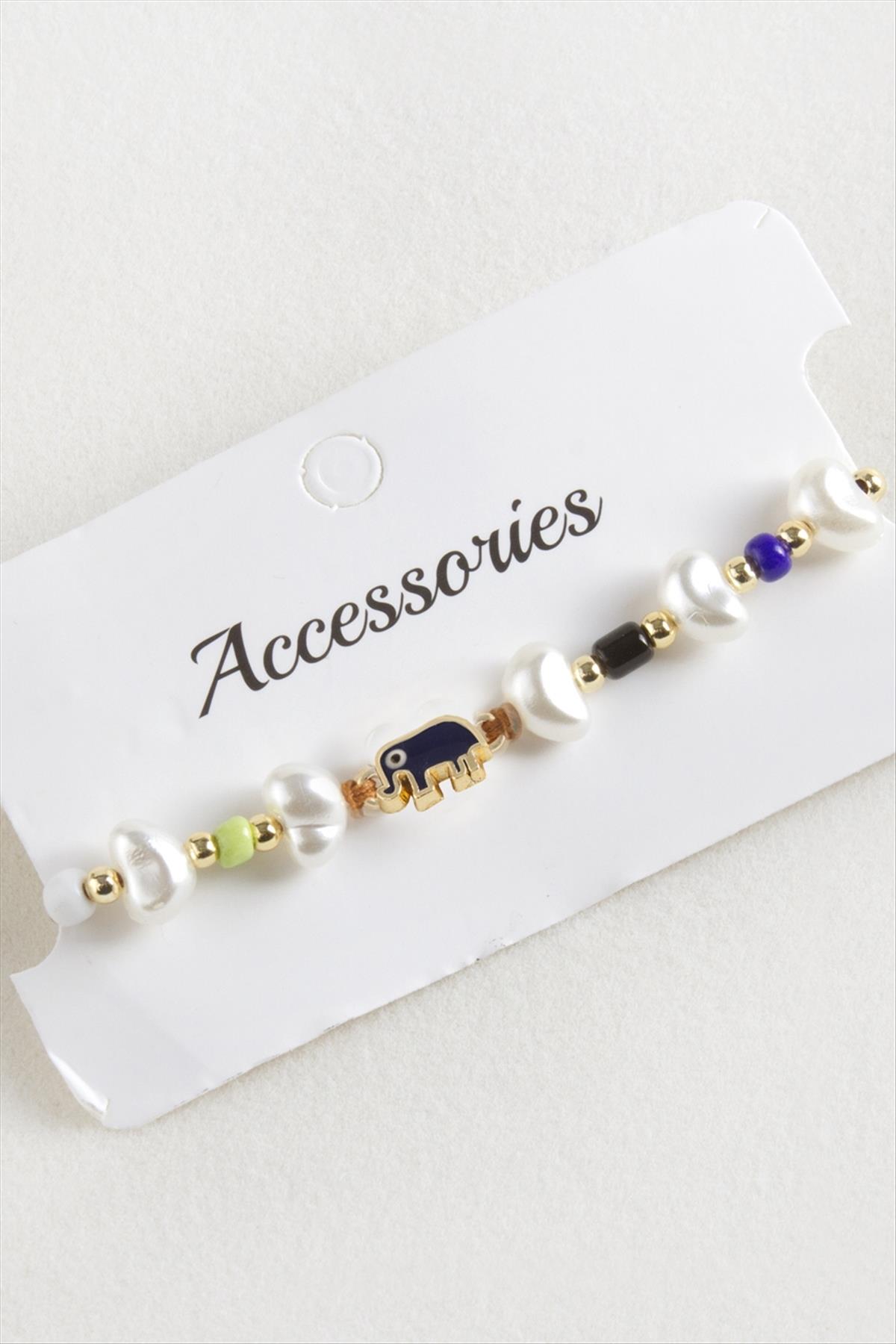 Fil Boncuk İnci Makrome İp Bileklik