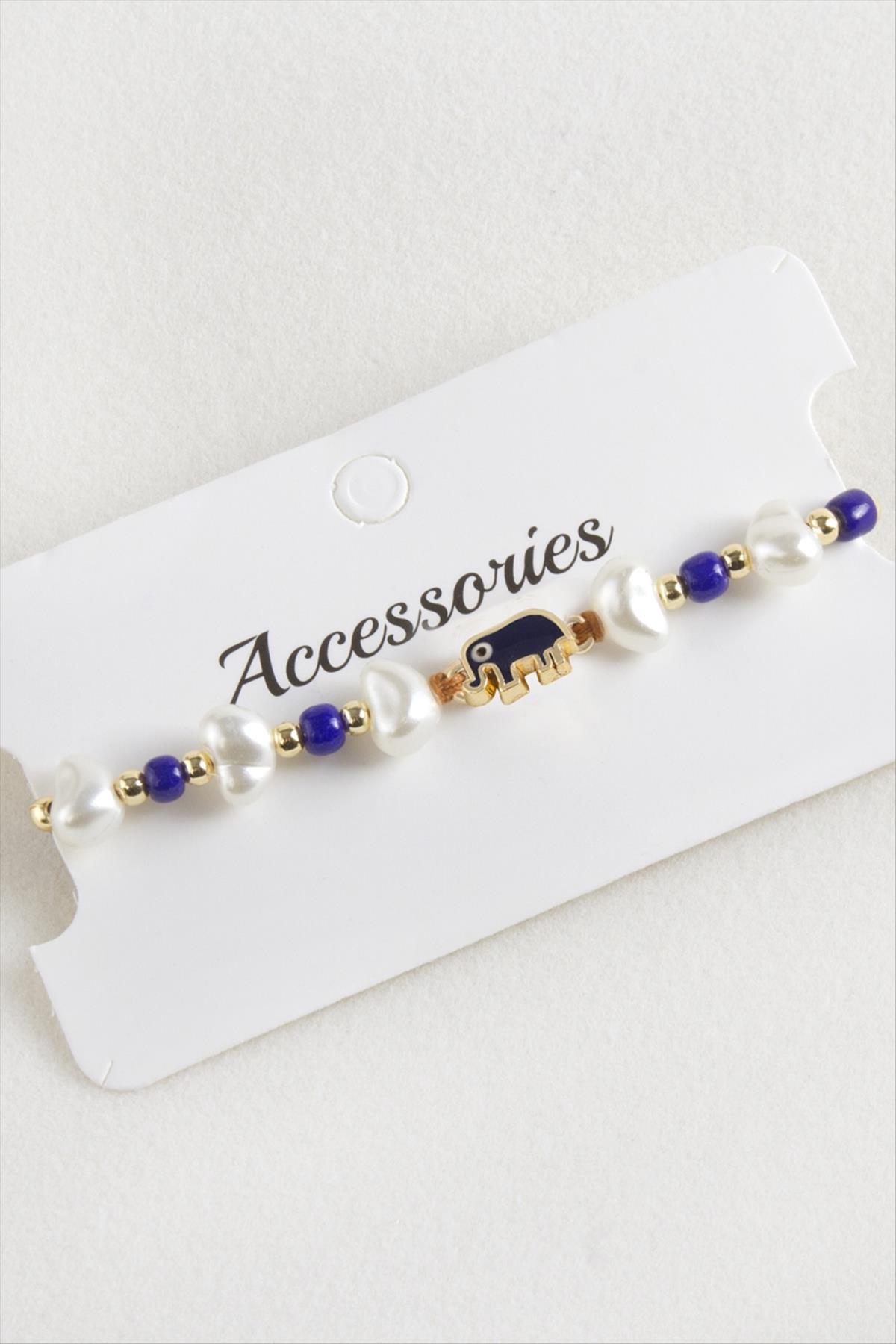 Fil Boncuk İnci Makrome İp Bileklik