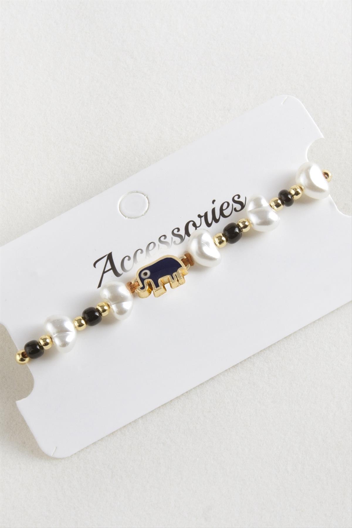 Fil Boncuk İnci Makrome İp Bileklik