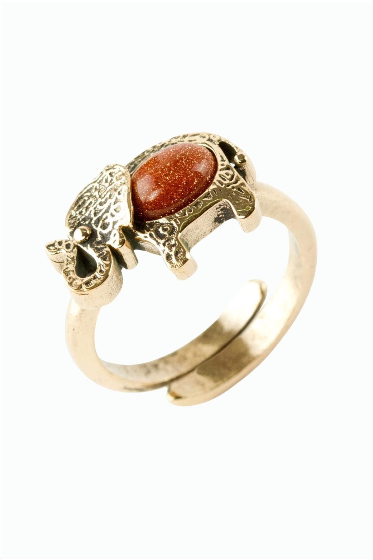 Fil Doğaltaşlı Otantik Yüzük