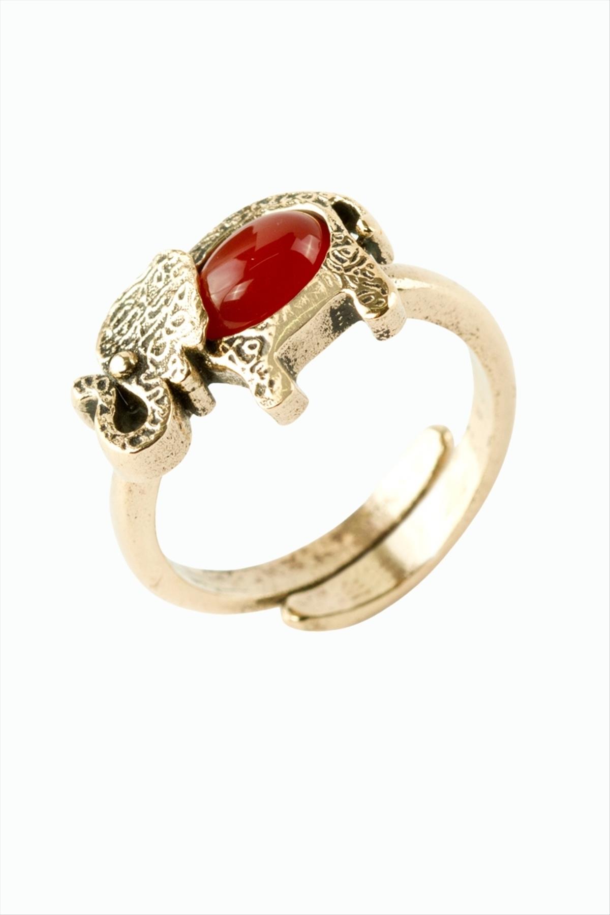 Fil Doğaltaşlı Otantik Yüzük