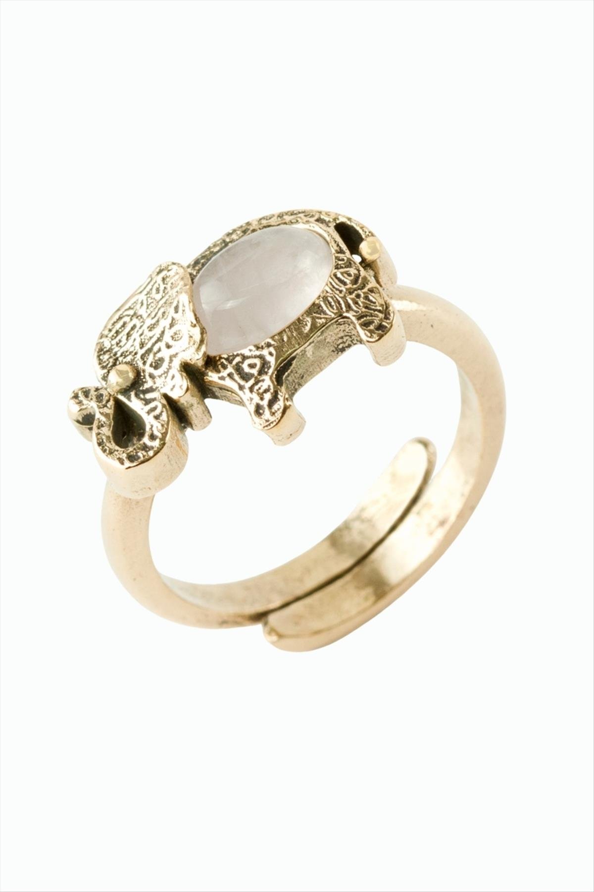 Fil Doğaltaşlı Otantik Yüzük