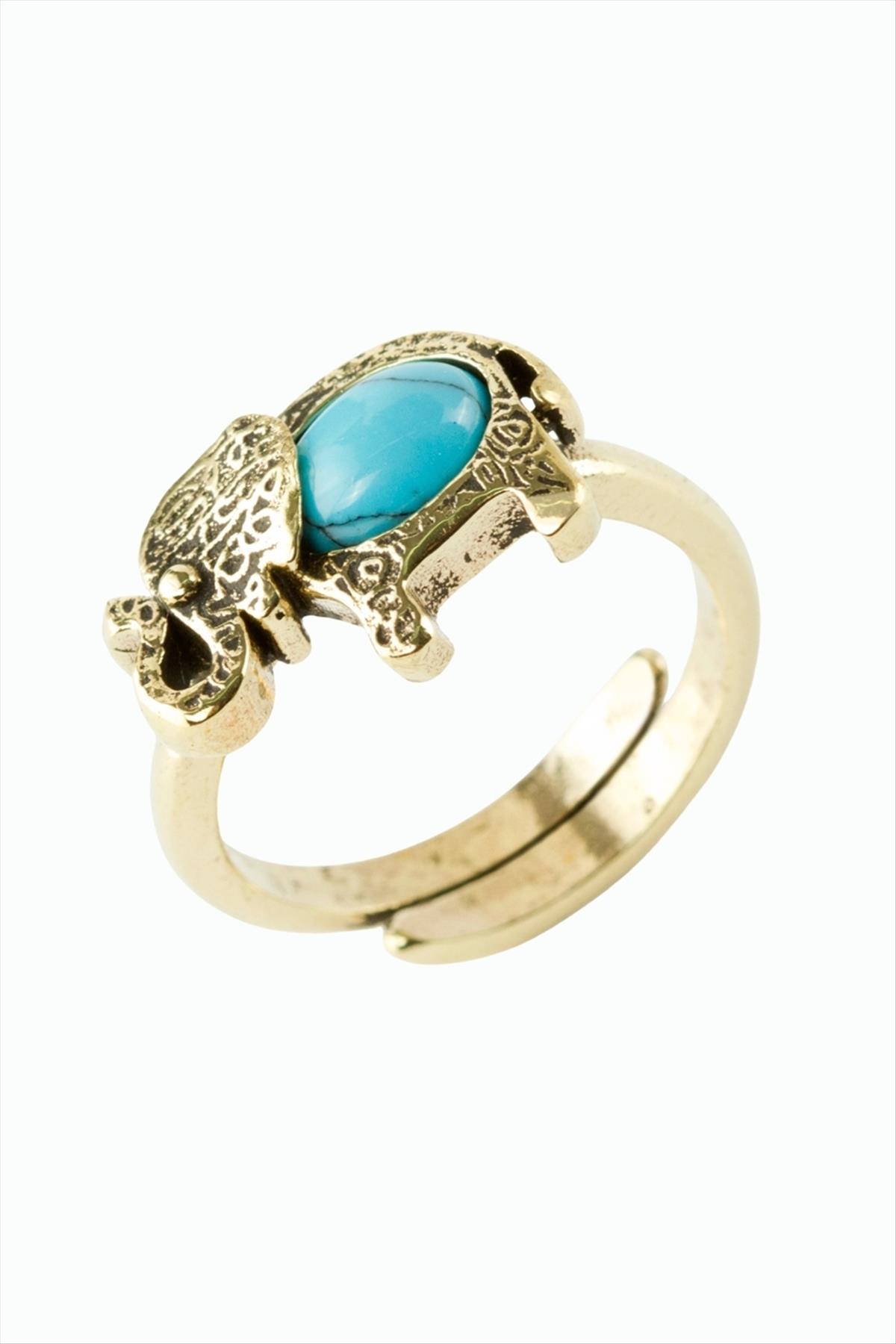 Fil Doğaltaşlı Otantik Yüzük