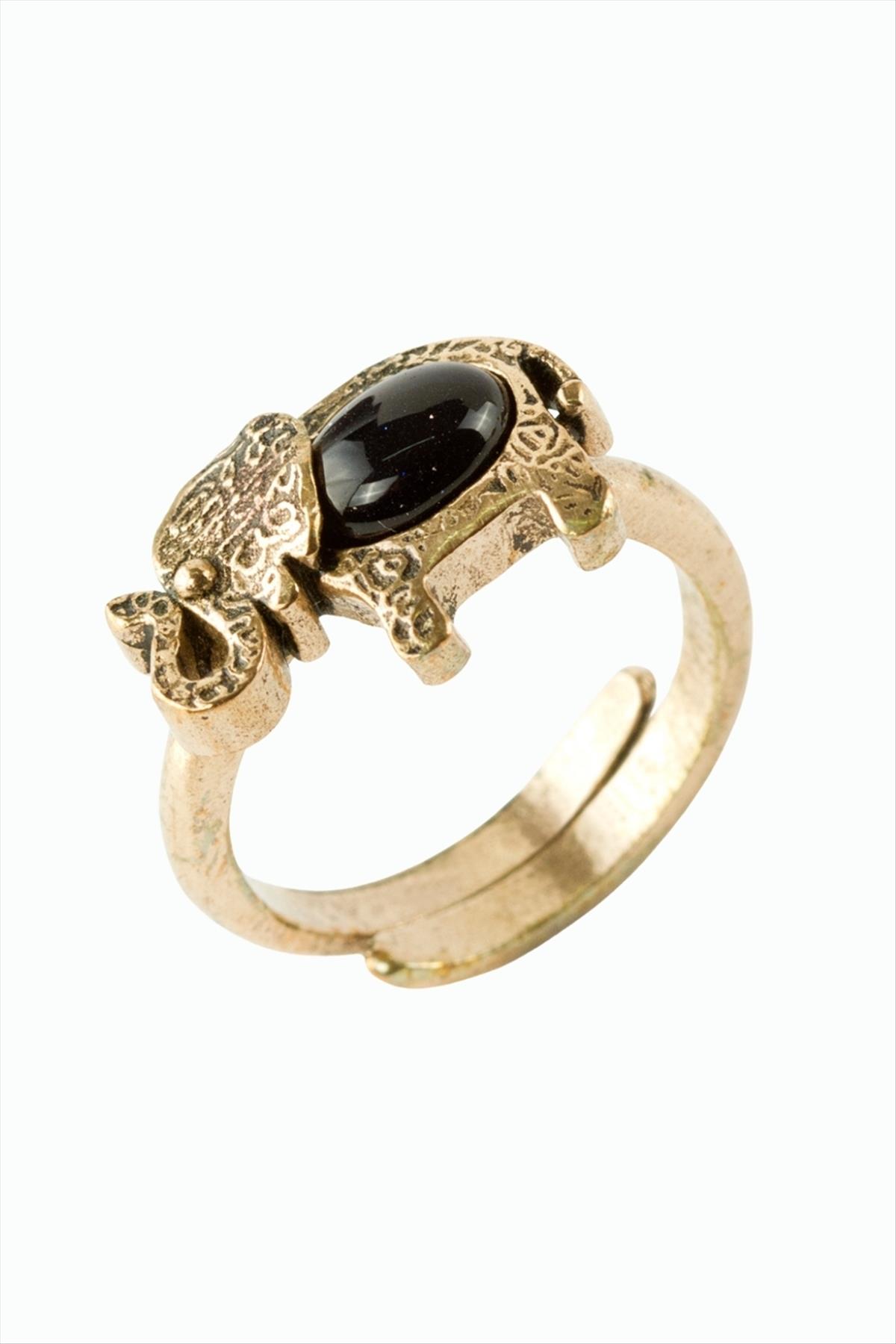 Fil Doğaltaşlı Otantik Yüzük