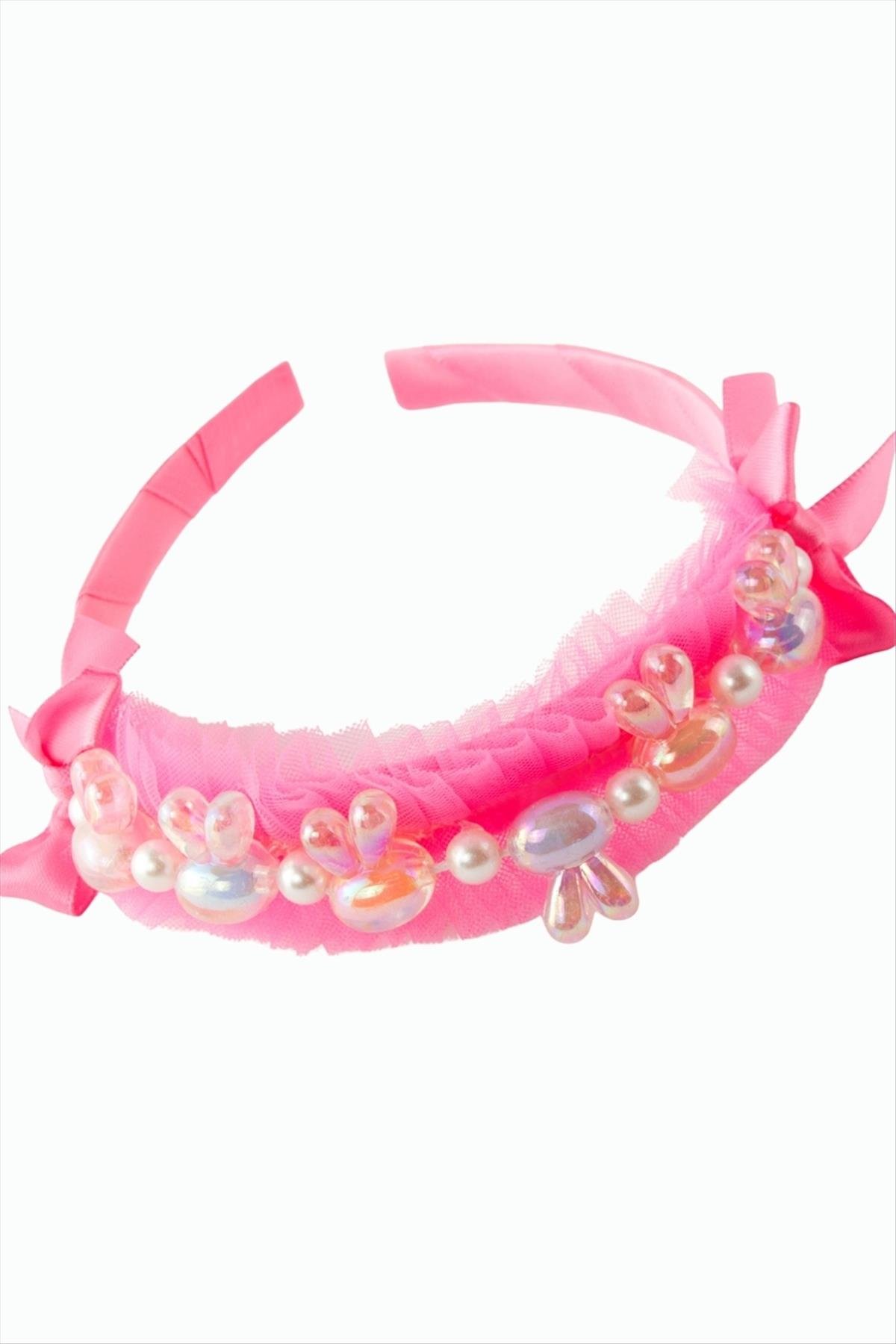 Fiyong Boncuk Tüllü Çocuk Taç