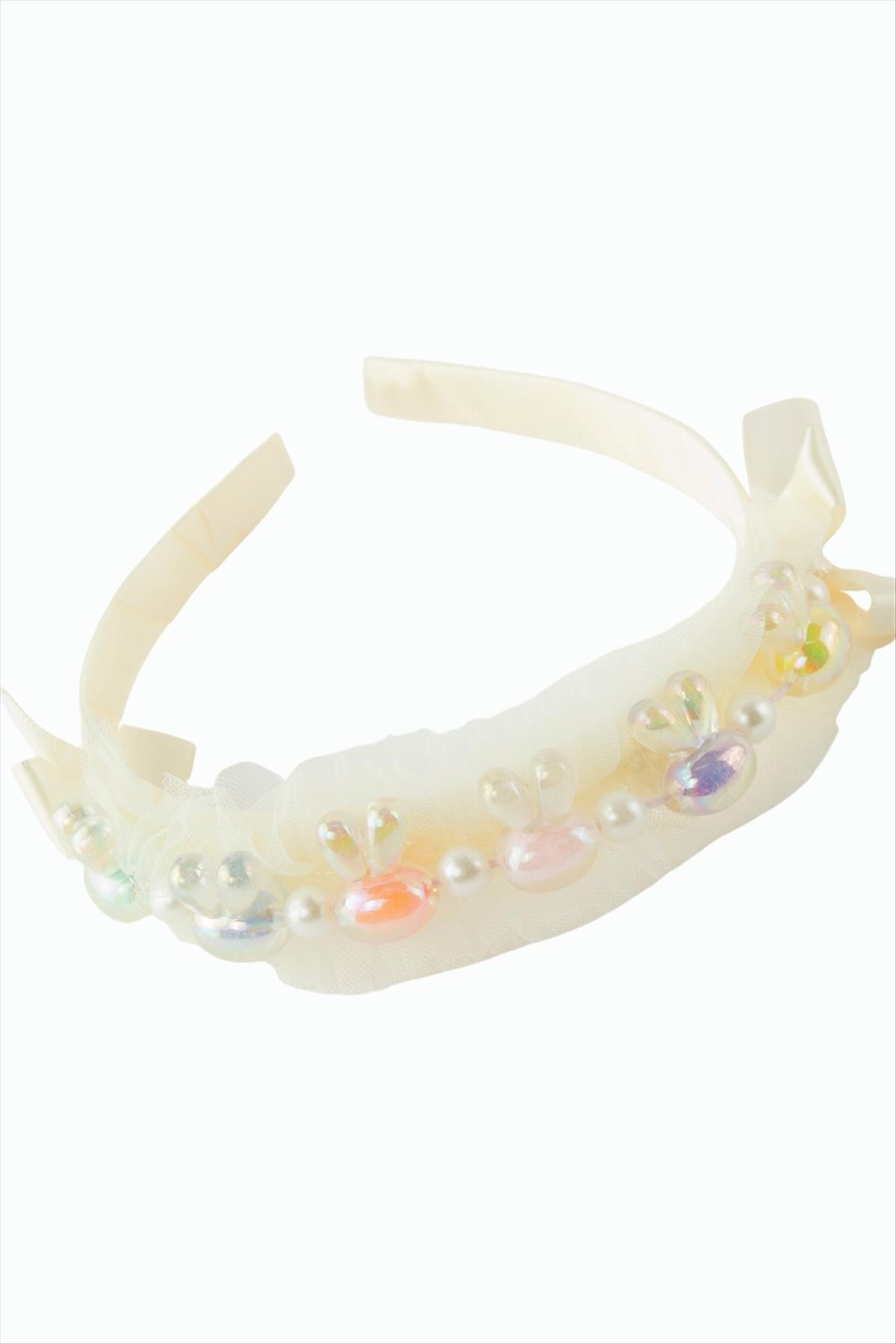 Fiyong Boncuk Tüllü Çocuk Taç