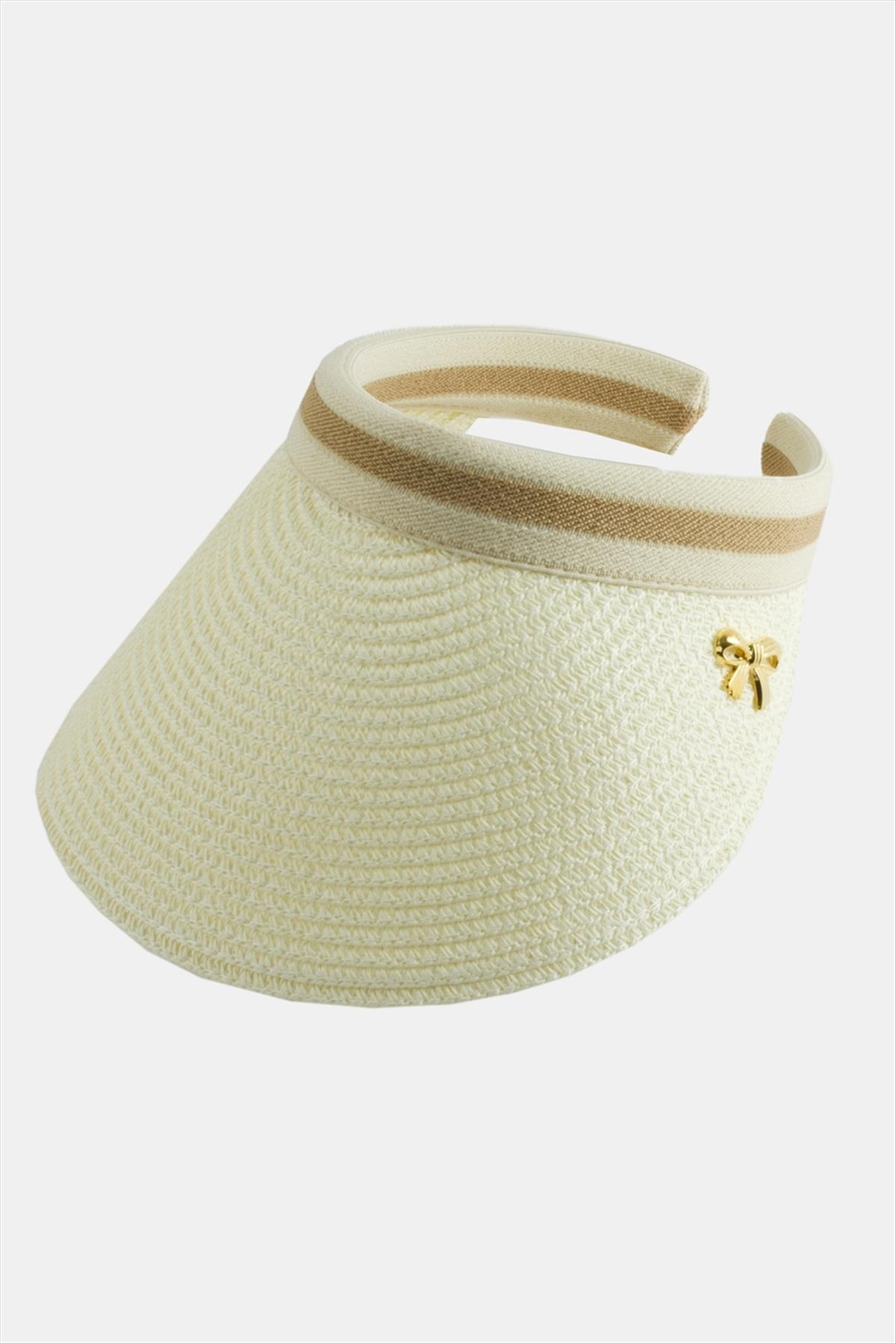 Fiyong Kasketli Hasır Plaj Şapkası