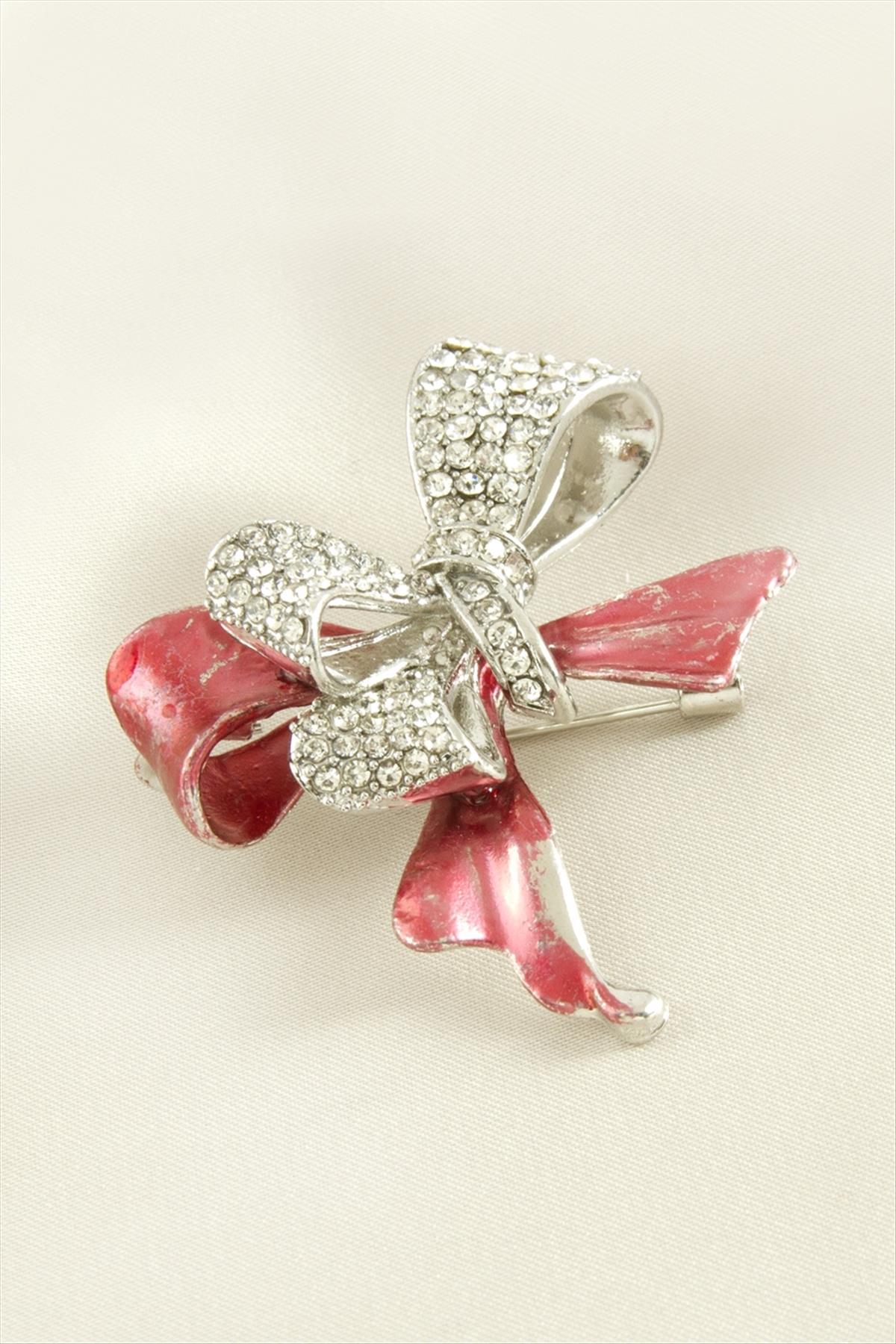 Fiyong Mineli Taşlı Broş