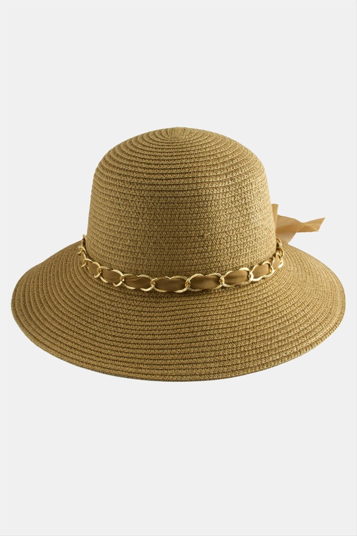 Fiyong Zincir Örgülü Hasır Şapka