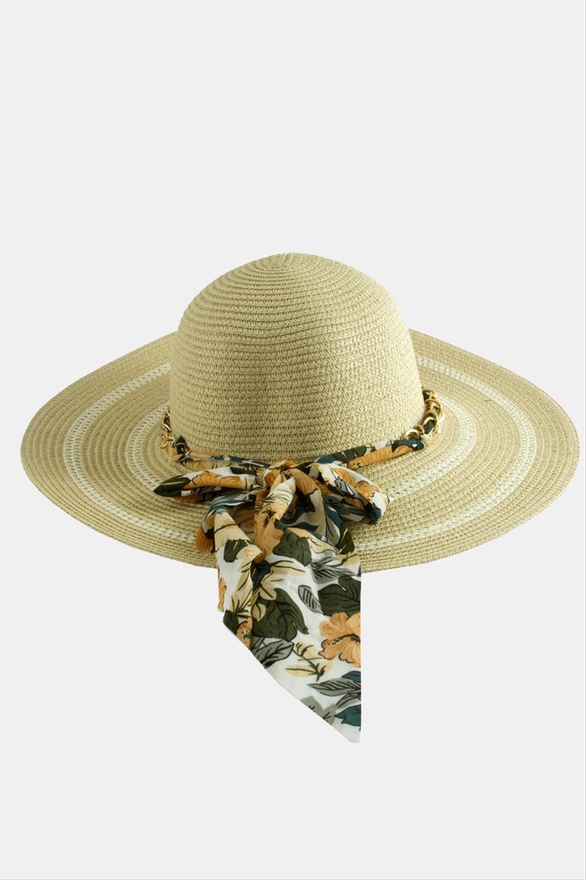 Fiyong Zincir Örgülü Hasır Şapka